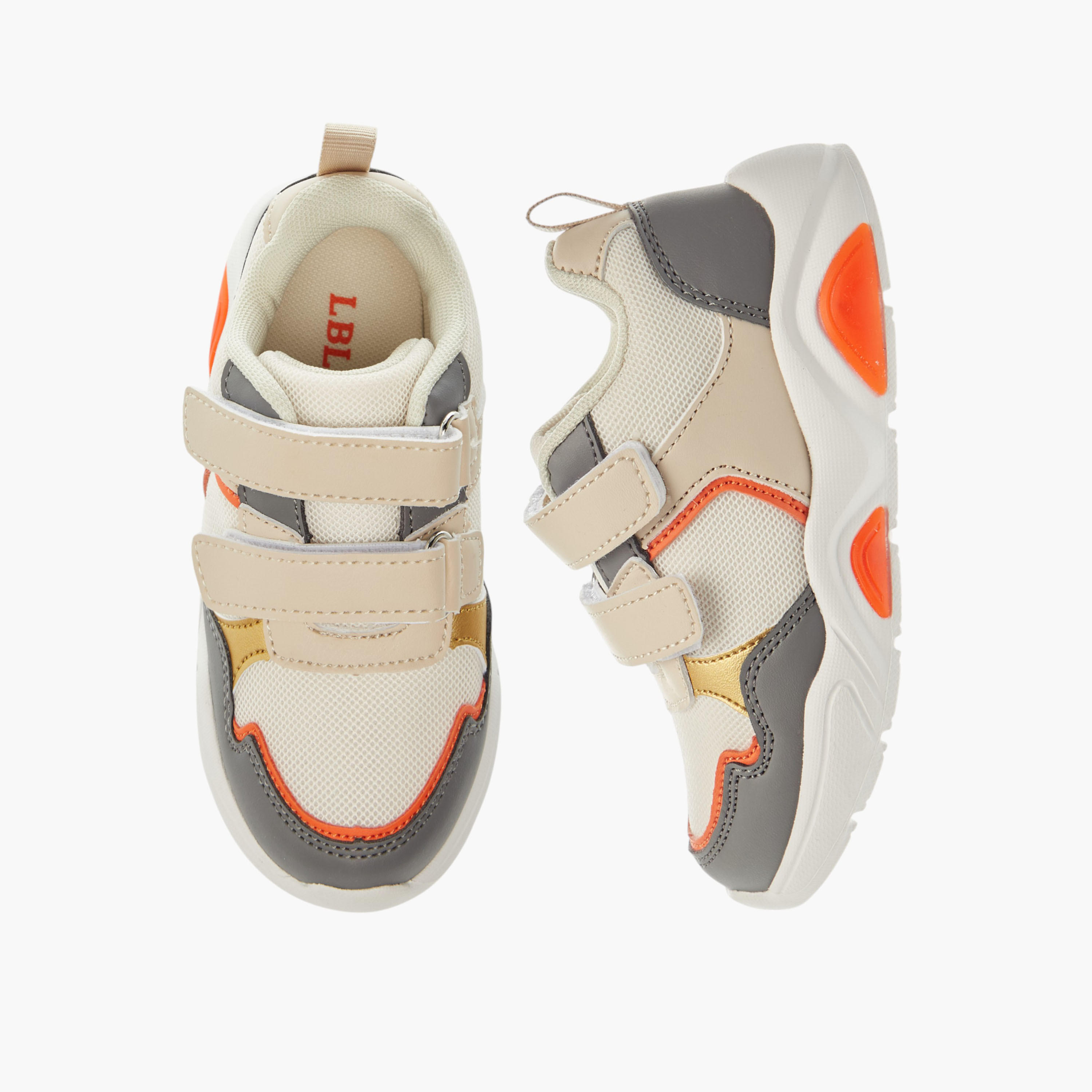 LBL by Shoexpress Panelled Sneakers with Hook and Loop Closure-boys-shoes-sneakers-image-1