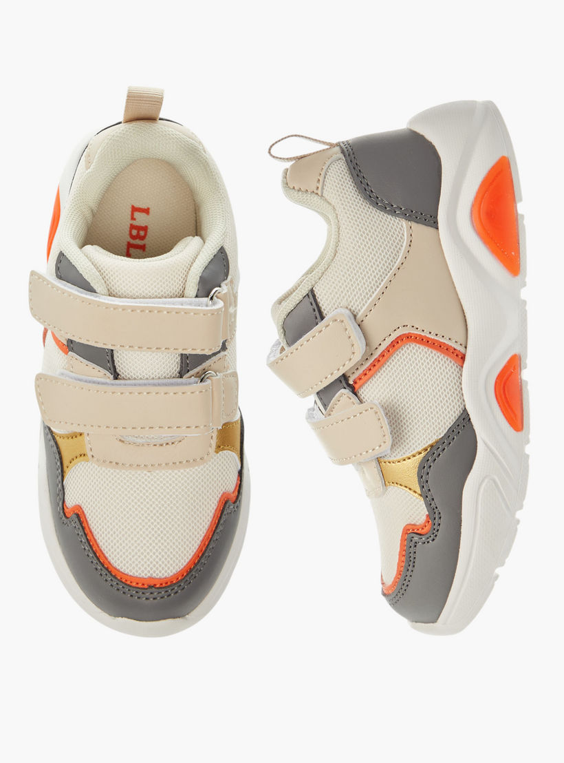 LBL by Shoexpress Panelled Sneakers with Hook and Loop Closure-boys-shoes-sneakers-image-1