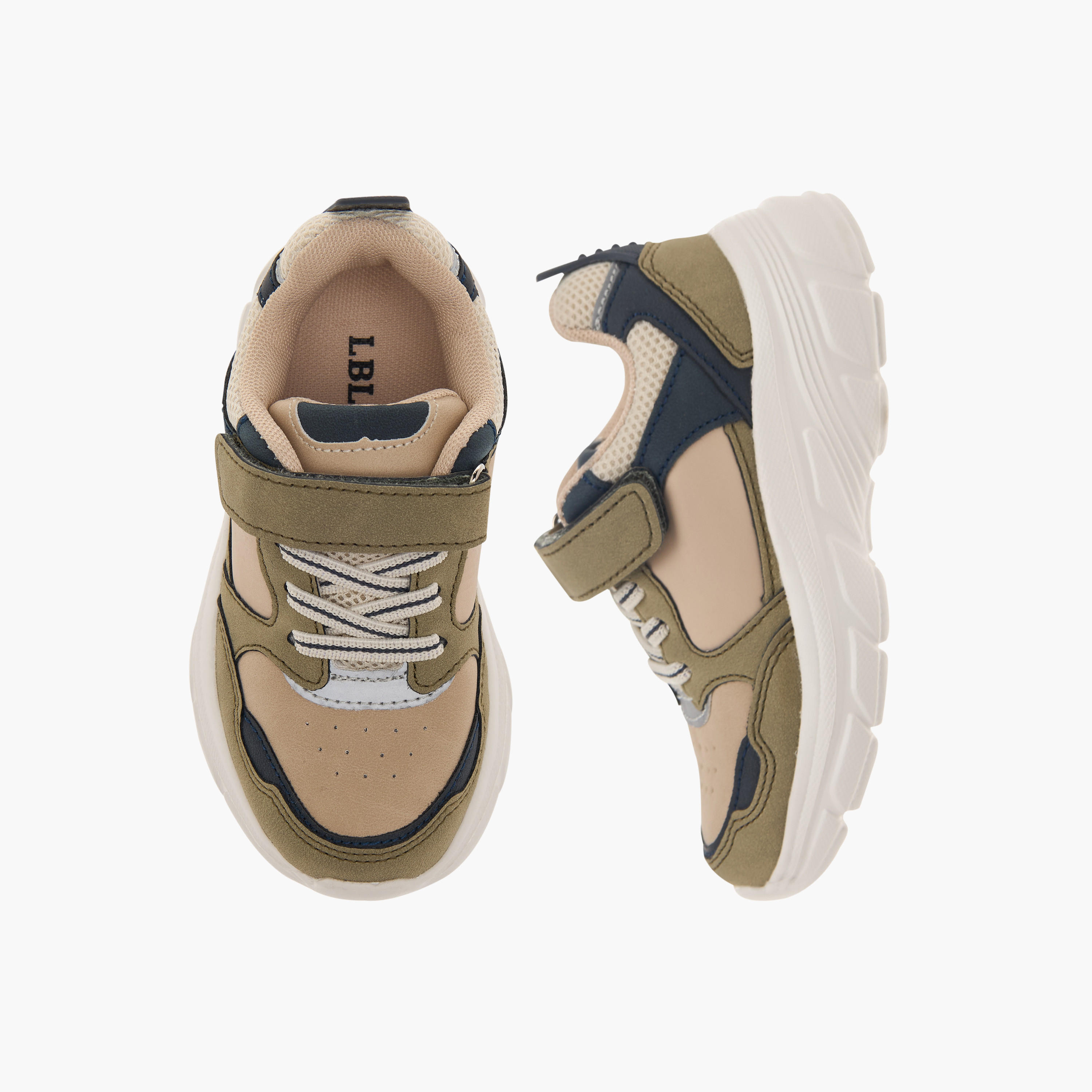 LBL by Shoexpress Panelled Sneakers with Hook and Loop Closure-boys-shoes-sneakers-image-1