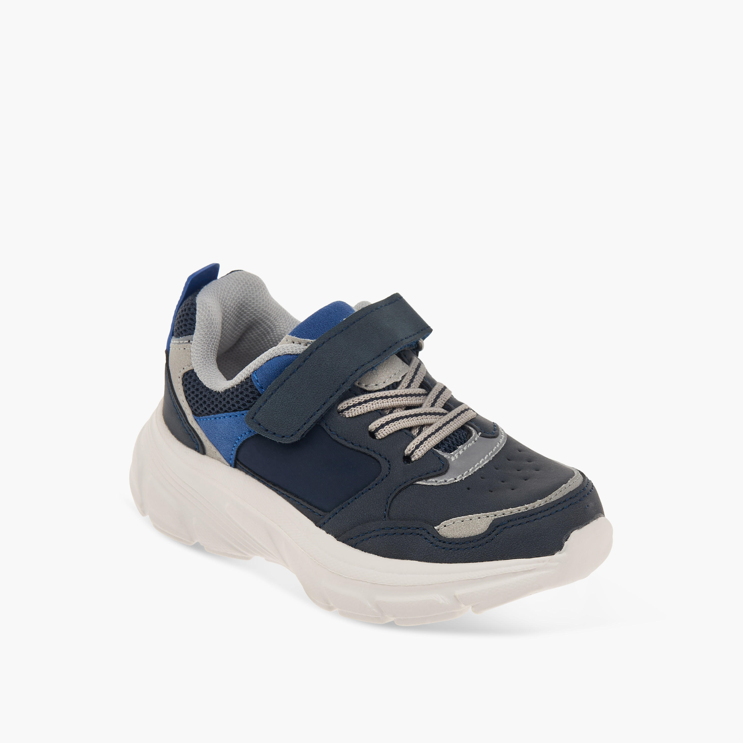 LBL by Shoexpress Panelled Sneakers with Hook and Loop Closure-boys-shoes-sneakers-image-2