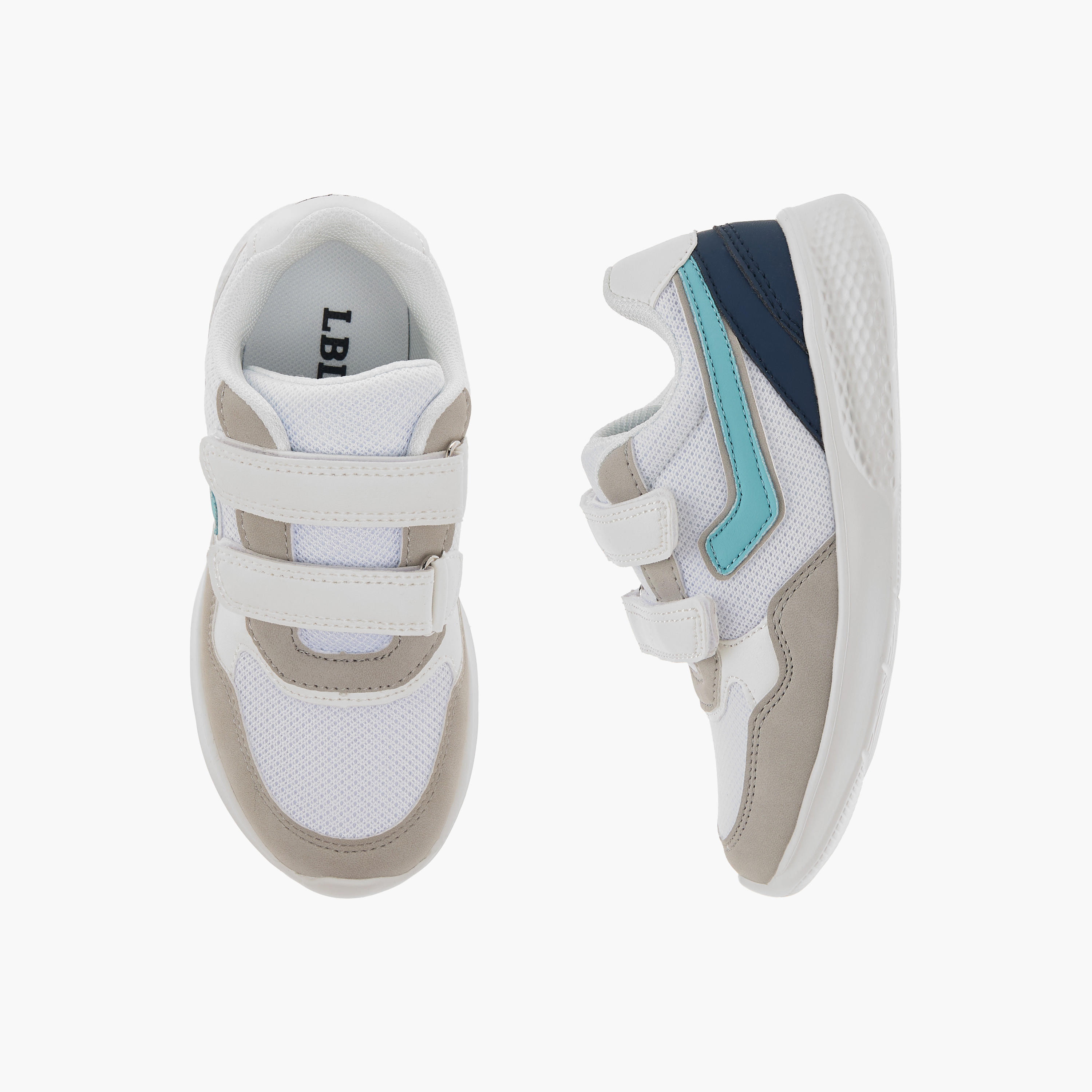 LBL by Shoexpress Colourblock Sneakers with Hook and Loop Closure-boys-shoes-sneakers-image-1