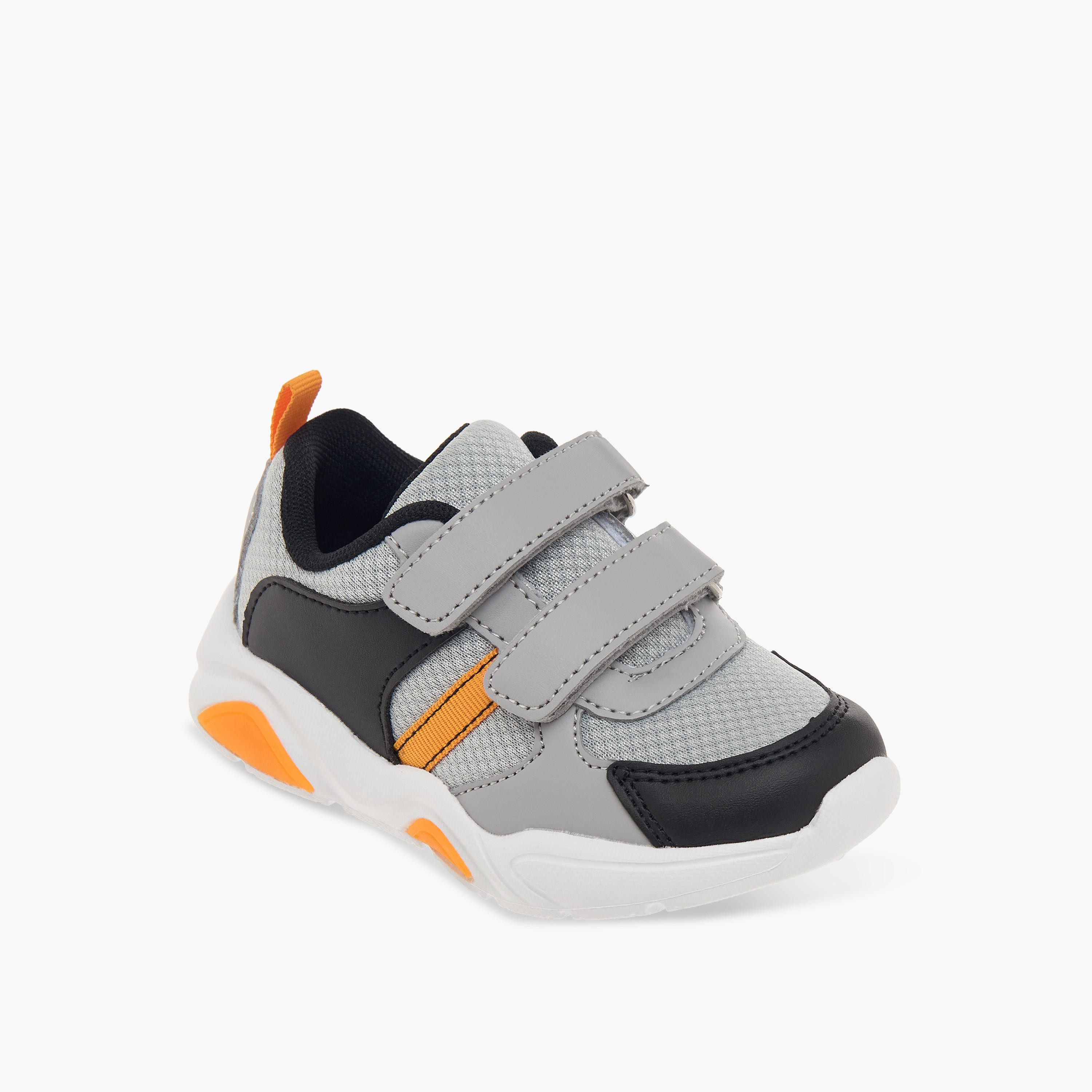 LBL by Shoexpress Panelled Sneakers with Hook and Loop Closure-boys-shoes-sneakers-image-2