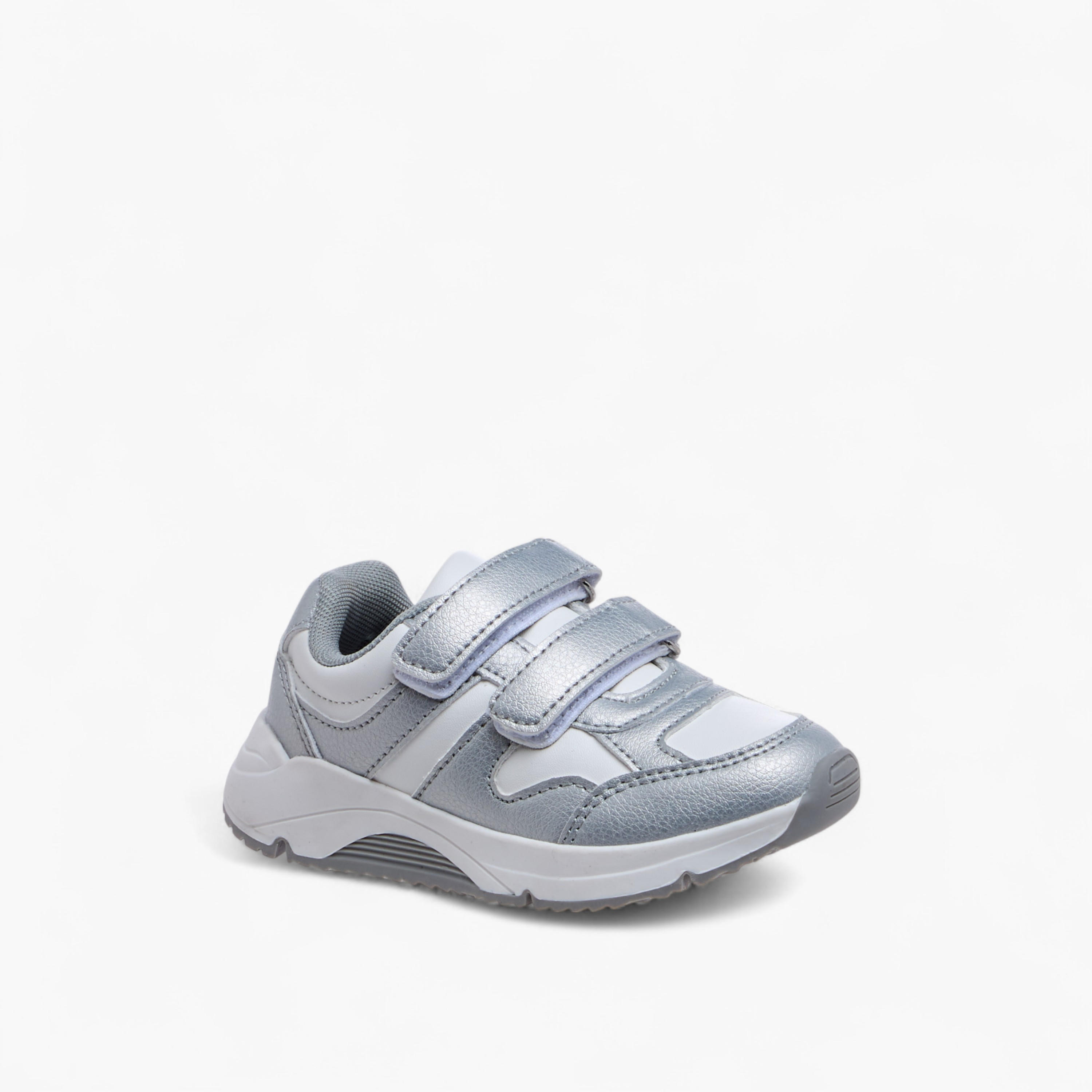 Flora Bella Panelled Sneakers with Hook and Loop Closure-girls-shoes-sneakers-image-2