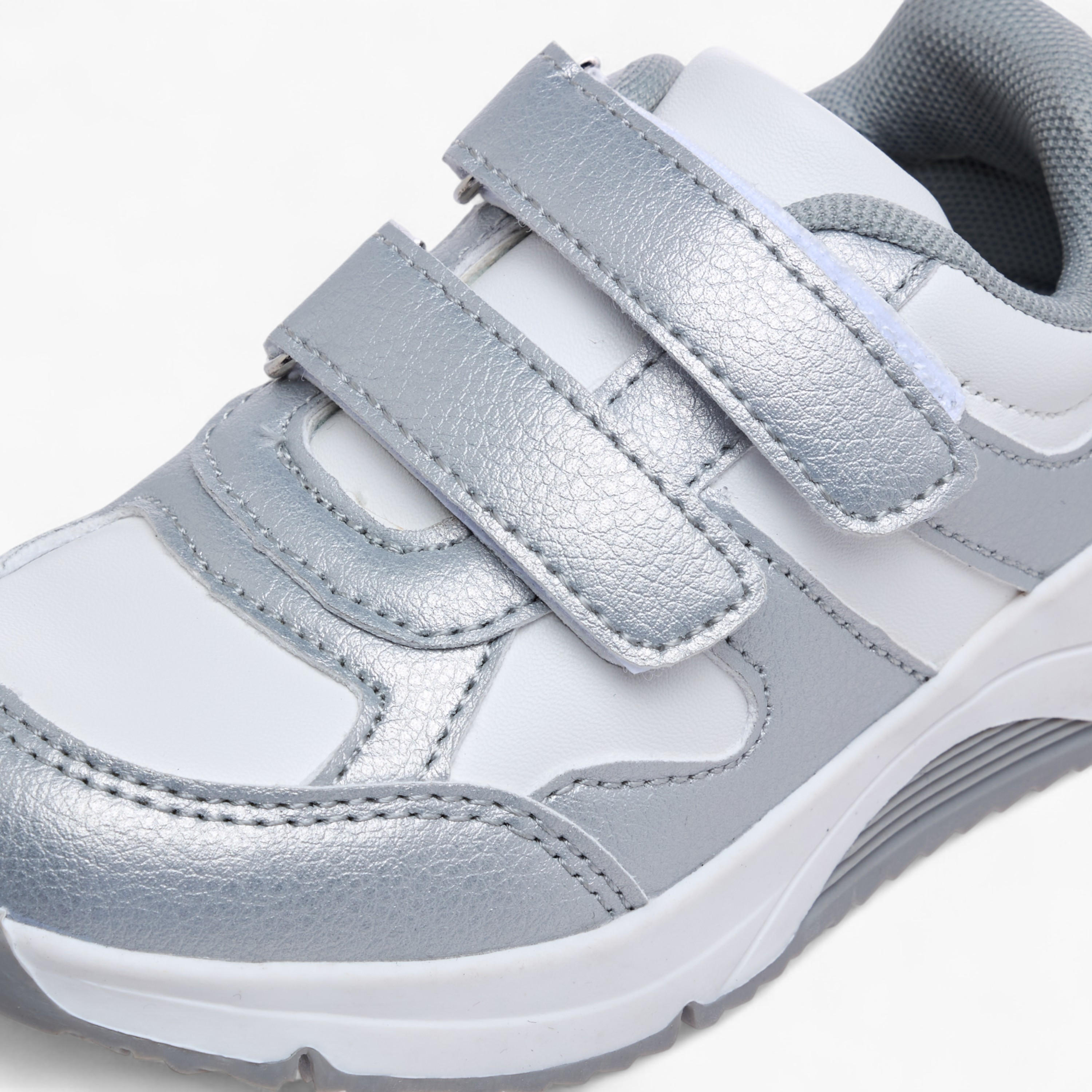 Flora Bella Panelled Sneakers with Hook and Loop Closure-girls-shoes-sneakers-image-4