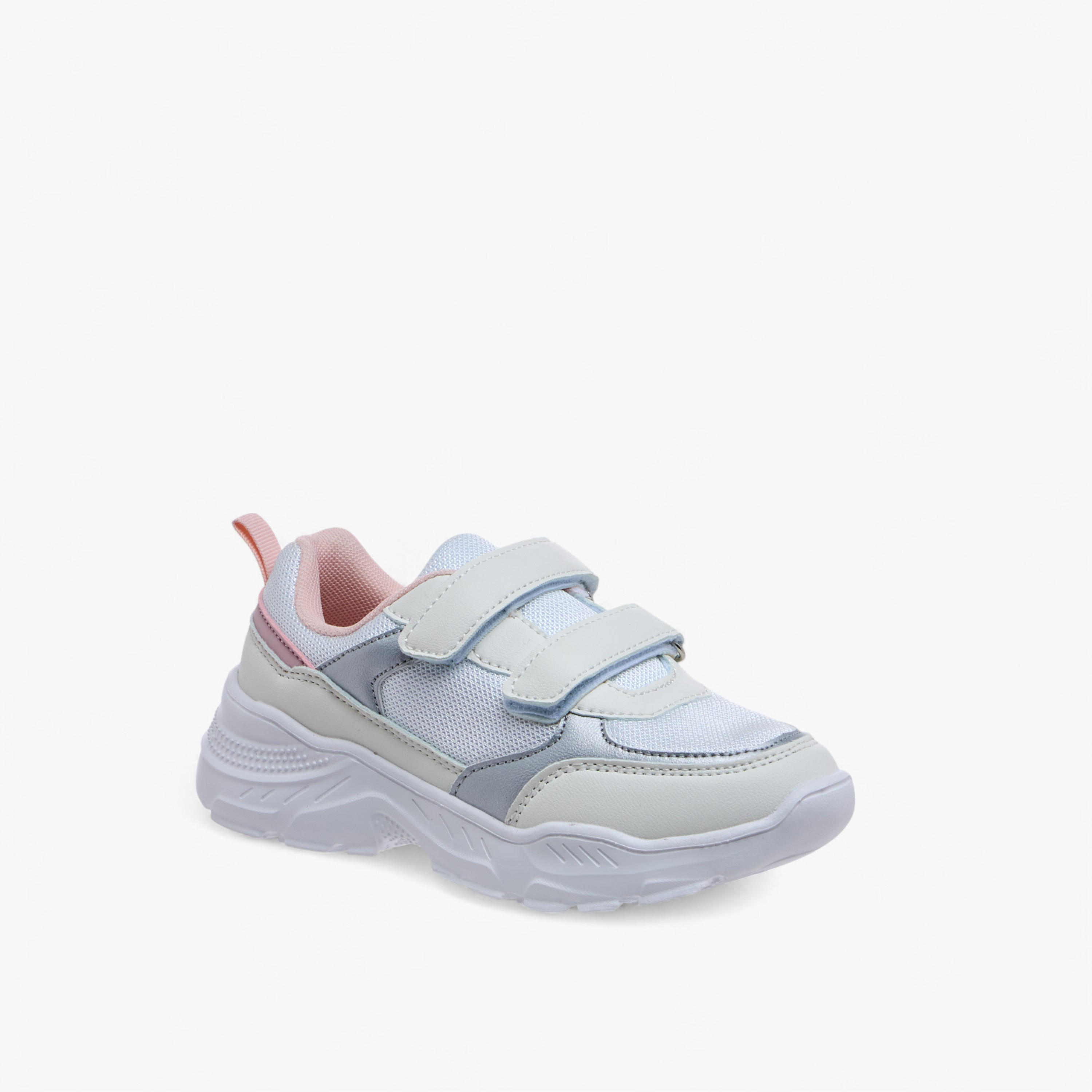 Flora Bella Panelled Sneakers with Hook and Loop Closure-girls-shoes-sneakers-image-2