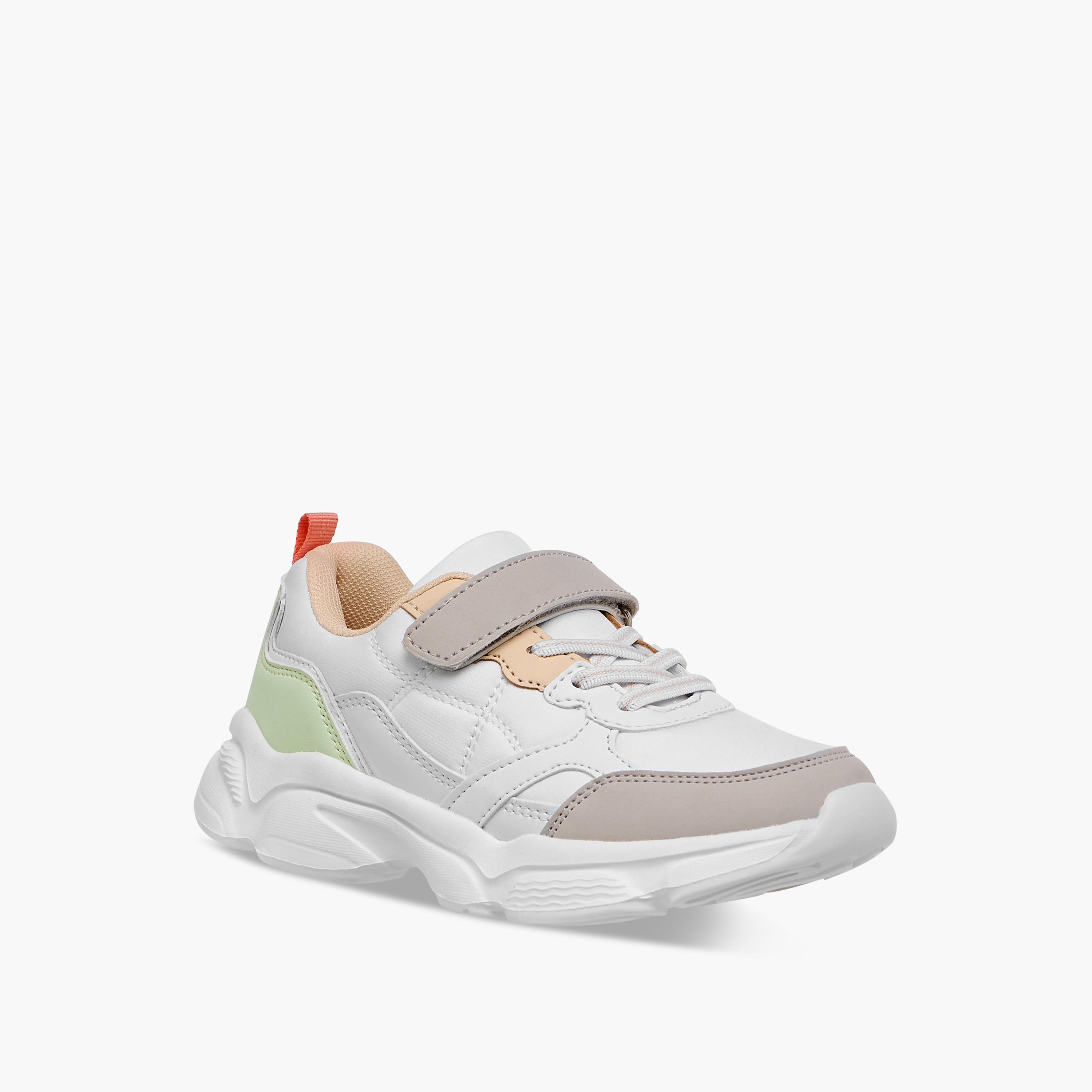 Flora Bella Colourblock Sneakers with Hook and Loop Closure-girls-shoes-sneakers-image-2