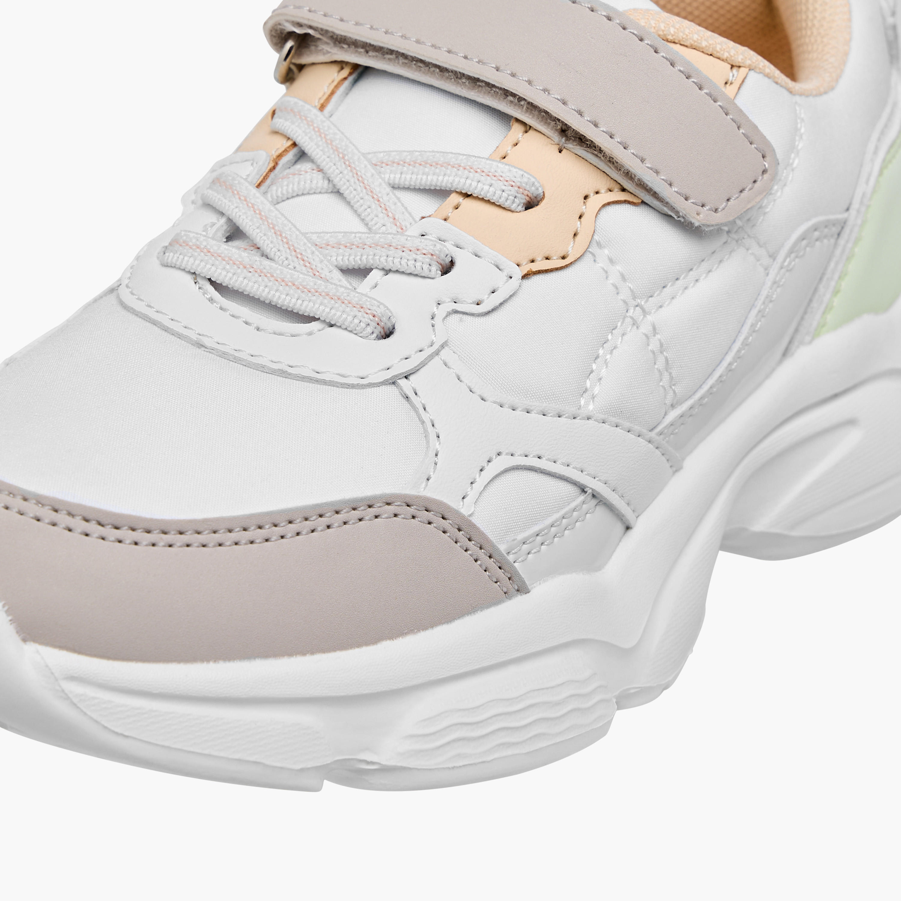 Flora Bella Colourblock Sneakers with Hook and Loop Closure-girls-shoes-sneakers-image-4