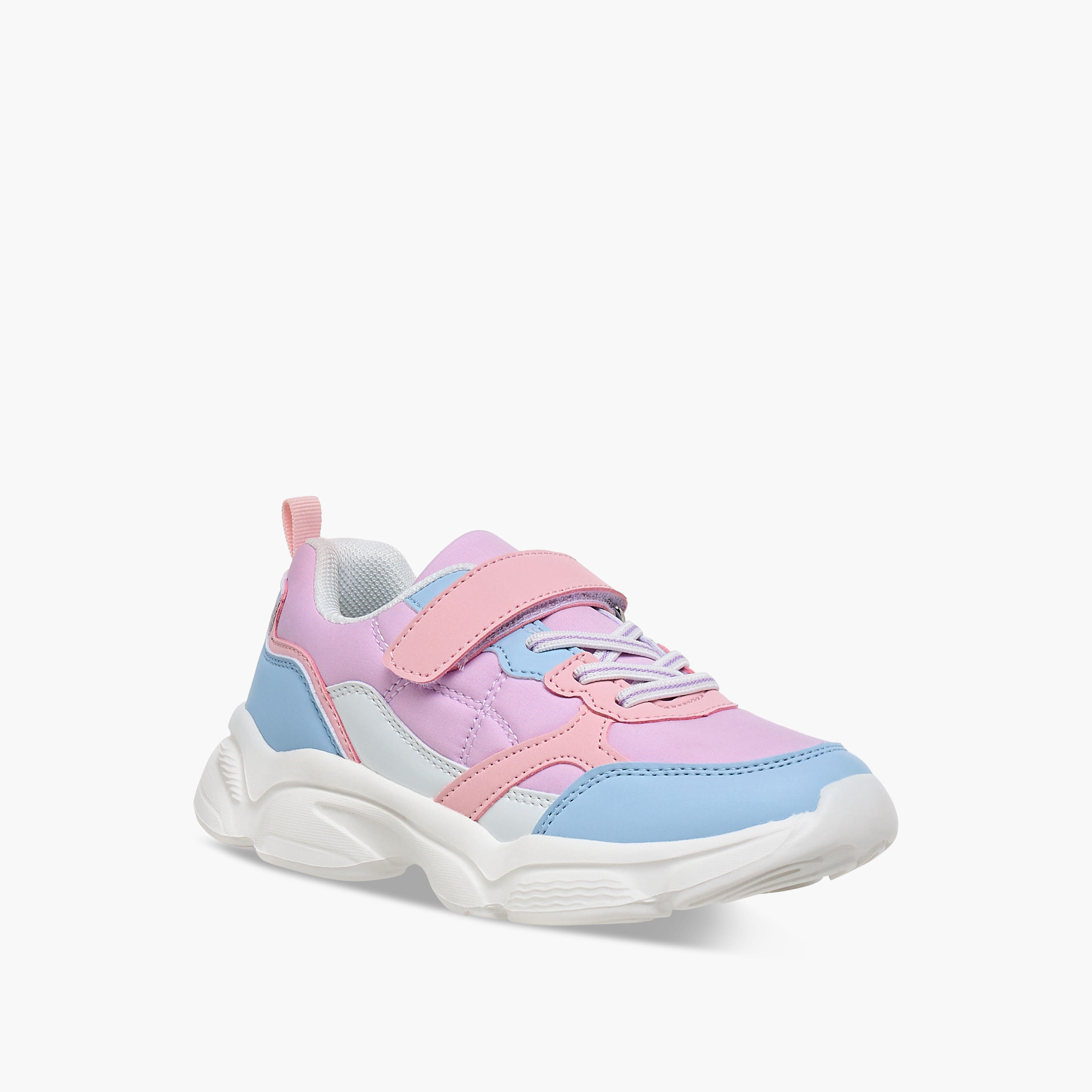 Flora Bella Colourblock Sneakers with Hook and Loop Closure-girls-shoes-sneakers-image-2