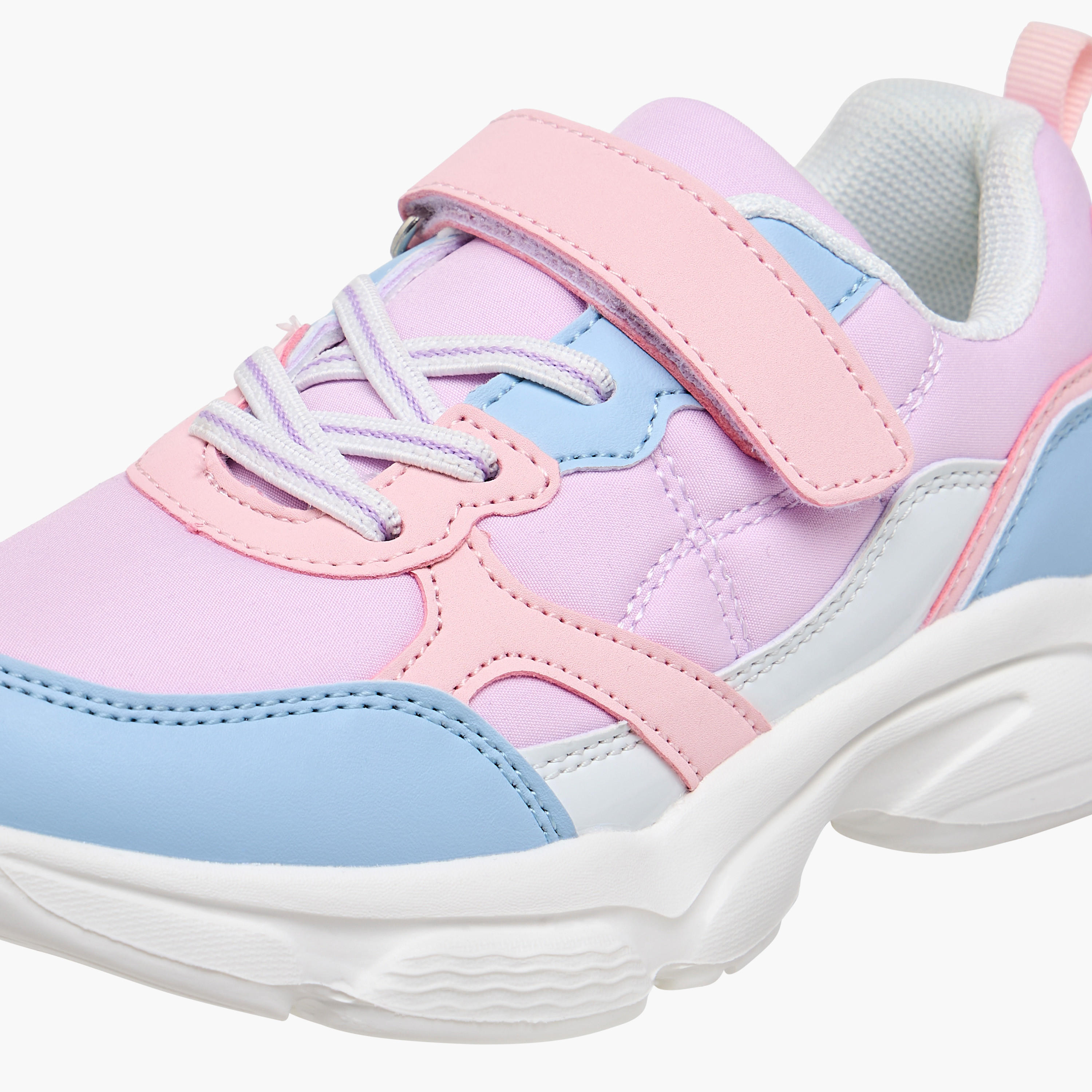 Flora Bella Colourblock Sneakers with Hook and Loop Closure-girls-shoes-sneakers-image-4