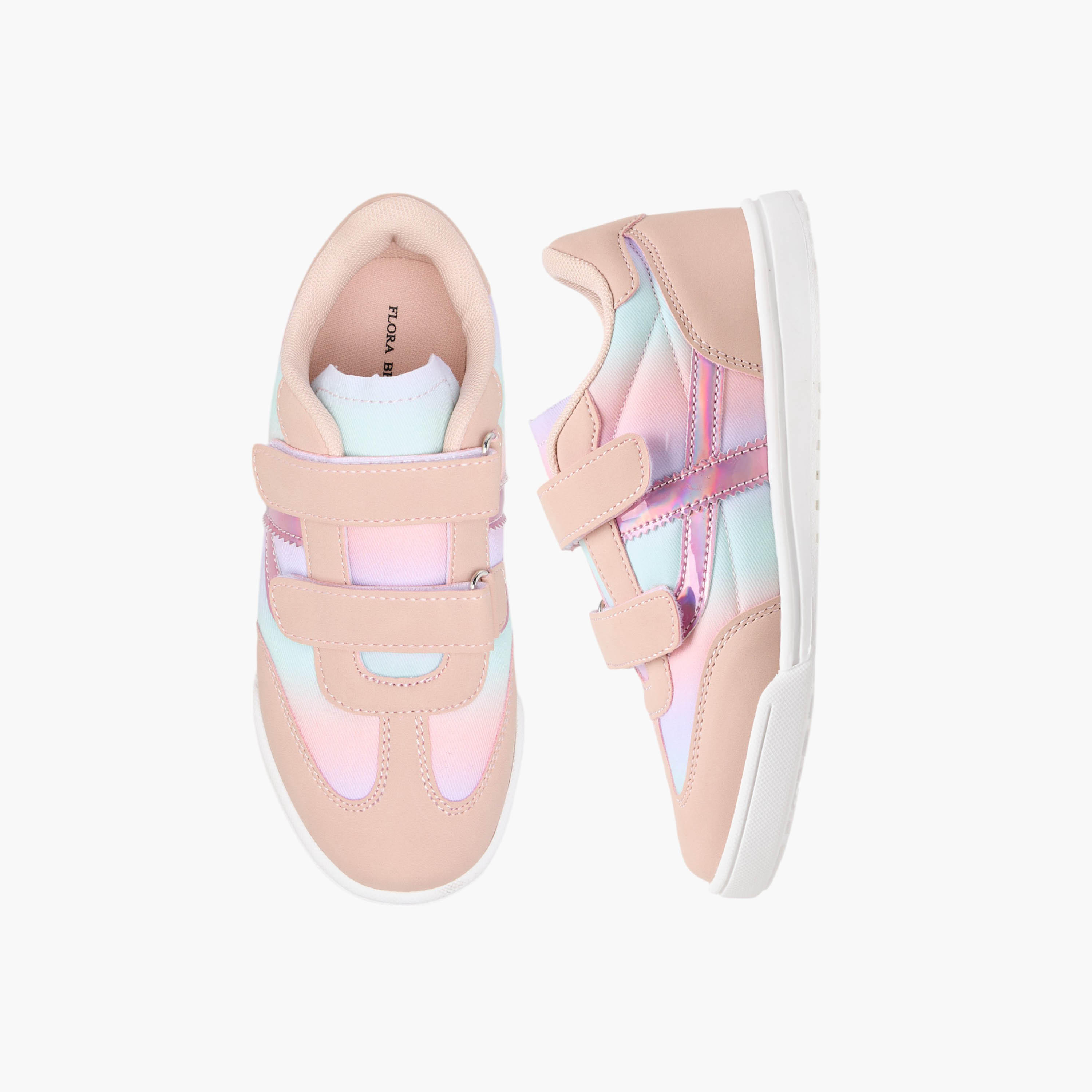 Flora Bella Colourblock Sneakers with Hook and Loop Closure-girls-shoes-sneakers-image-1