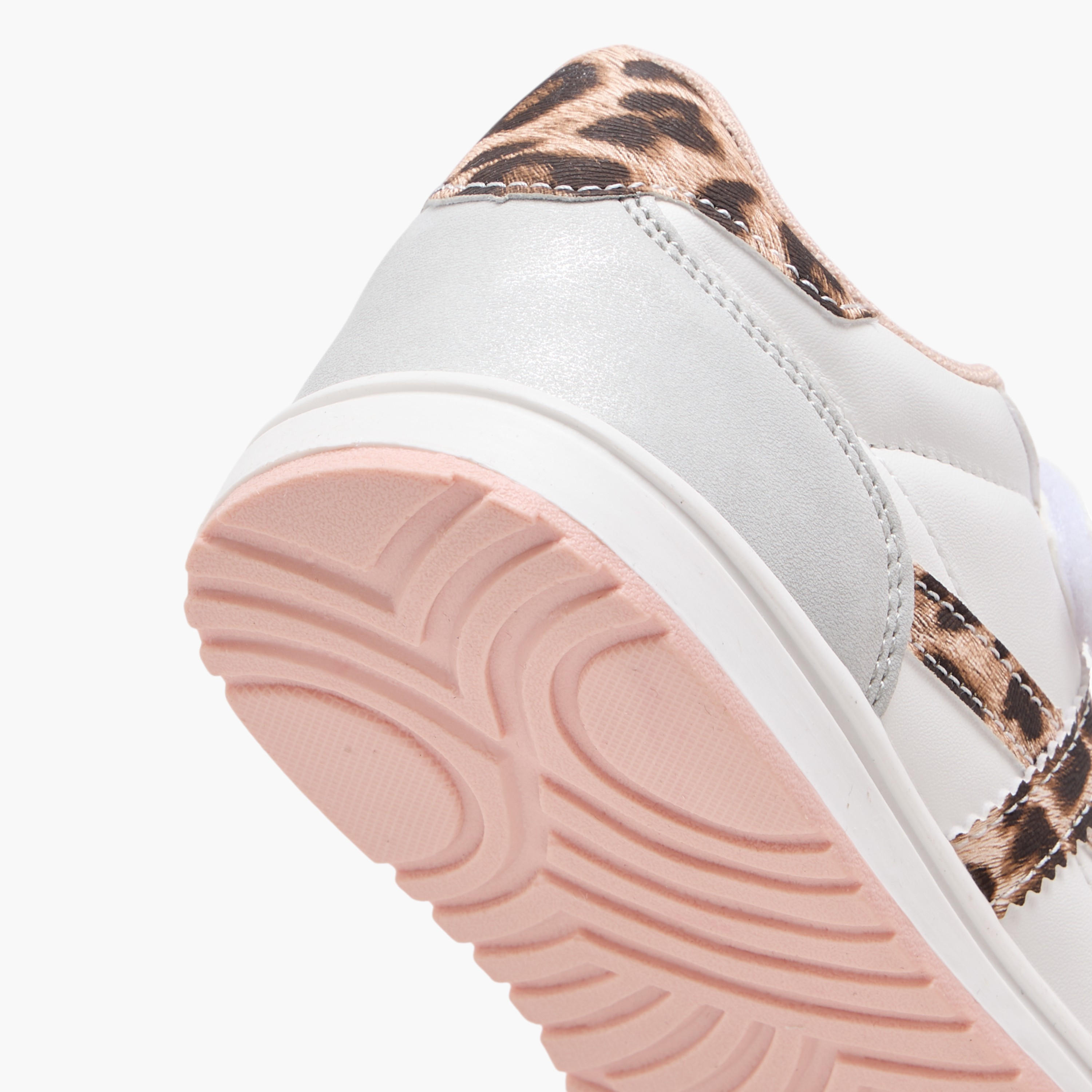 Flora Bella Animal Print Sneakers with Hook and Loop Closure-girls-shoes-sneakers-image-5