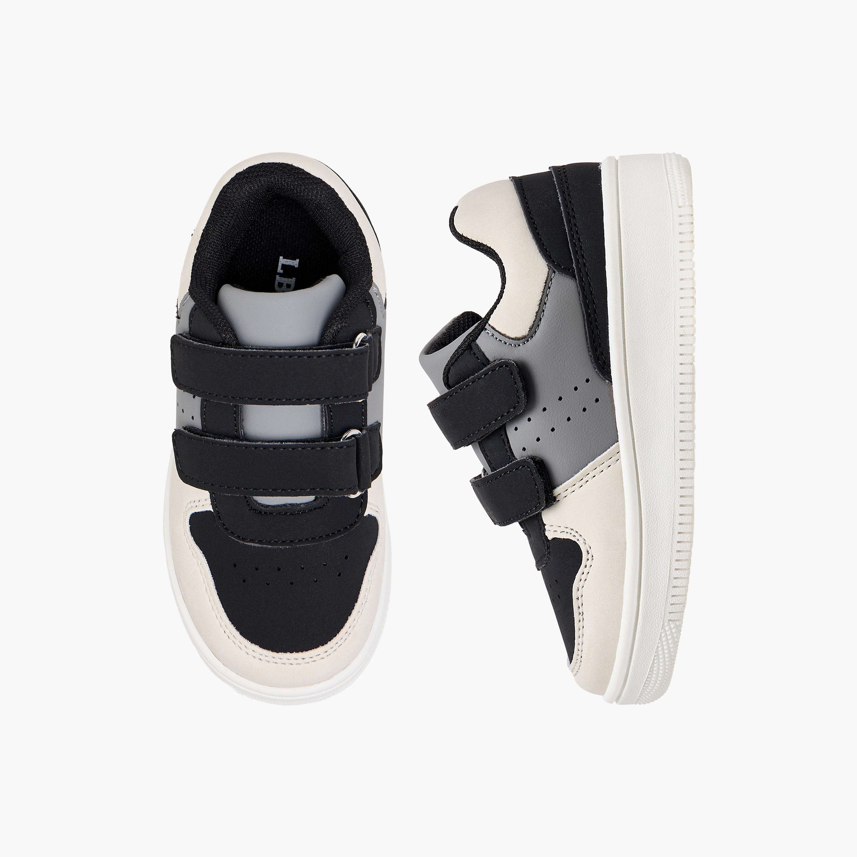 LBL by Shoexpress Panelled Sneakers with Hook and Loop Closure-boys-shoes-sneakers-image-1