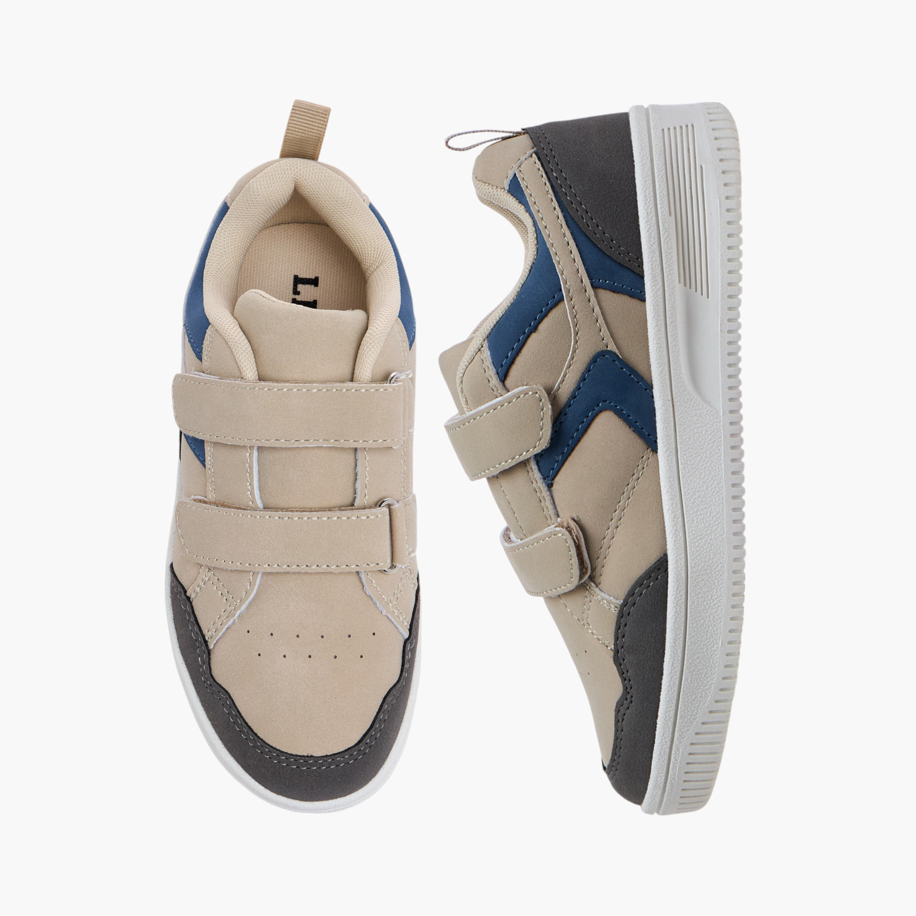 LBL by Shoexpress Panelled Sneakers with Hook and Loop Closure-boys-shoes-sneakers-image-1