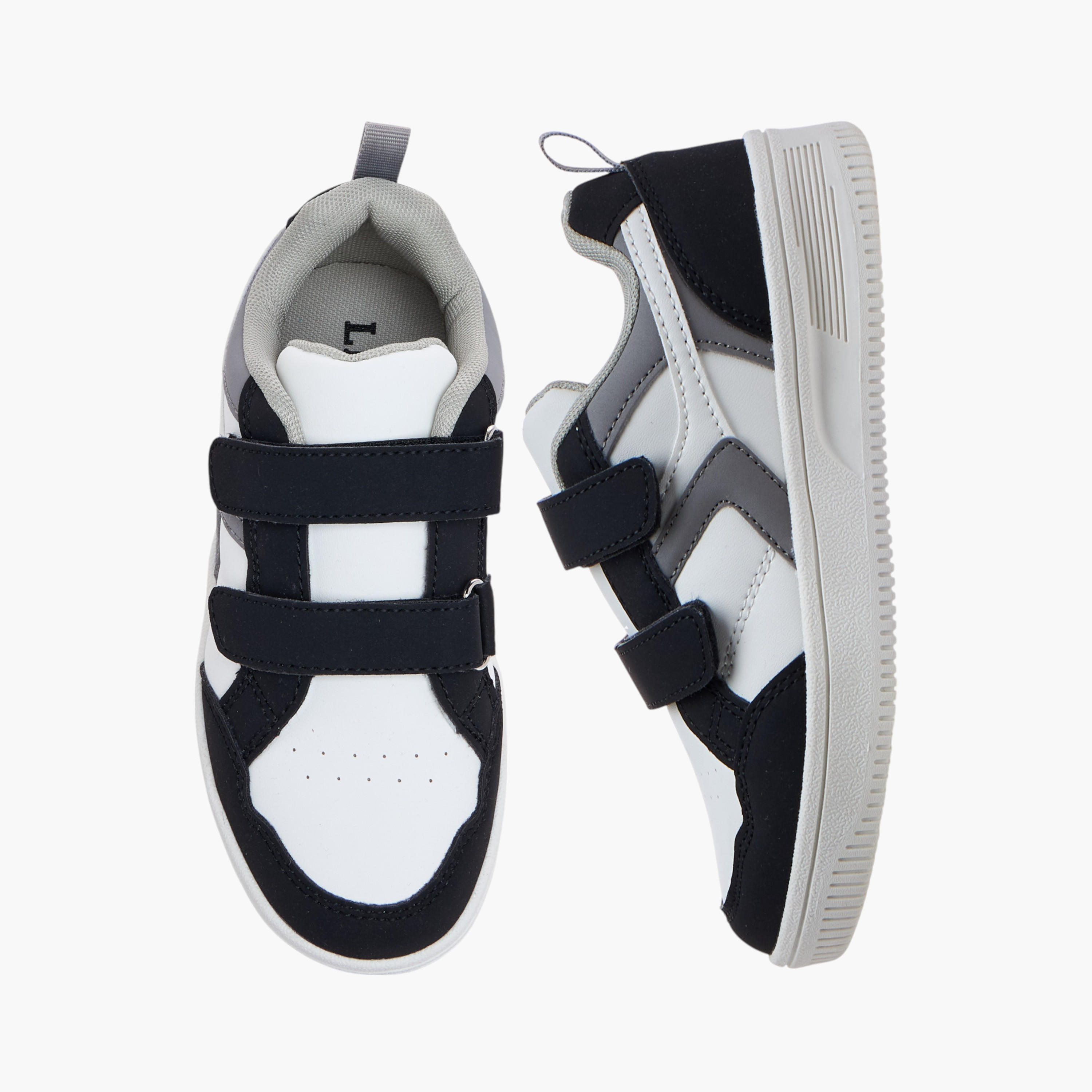 LBL by Shoexpress Panelled Sneakers with Hook and Loop Closure-boys-shoes-sneakers-image-1