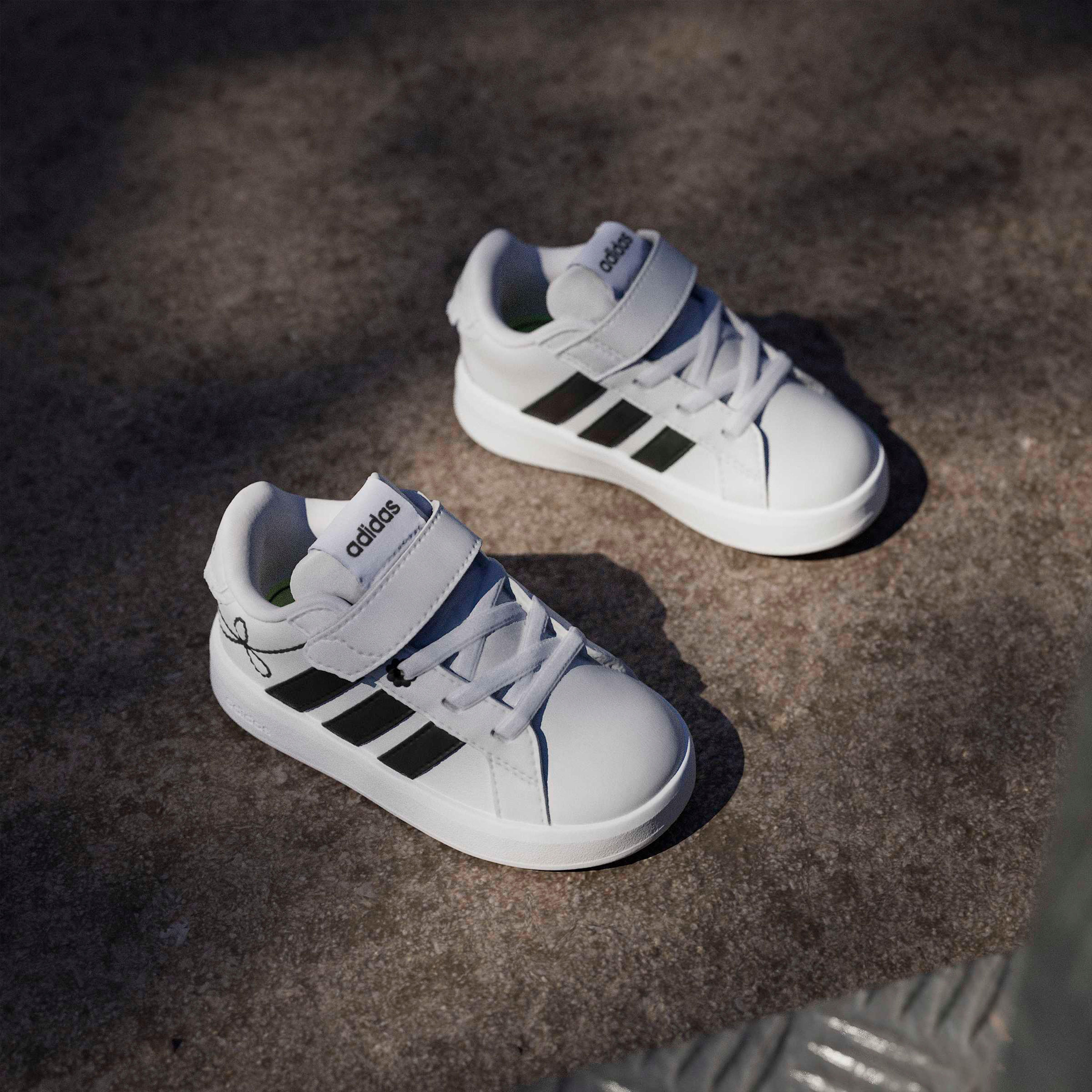 Adidas Girls Grand Court 3.0 EL Hook & Loop Ankle Sneakers-baby-girls-shoes-closedshoes-image-9