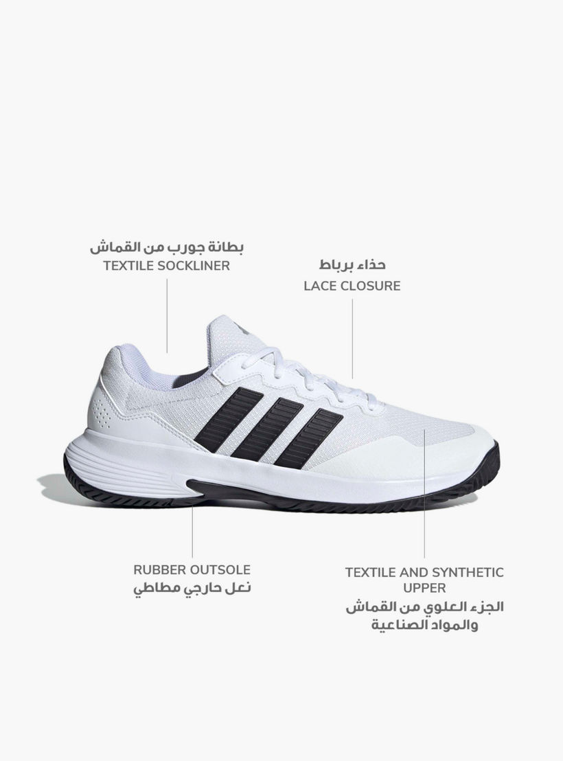 Adidas Men Gamecourt Lace-Up Tennis Shoes-sports-men-shoes-image-2
