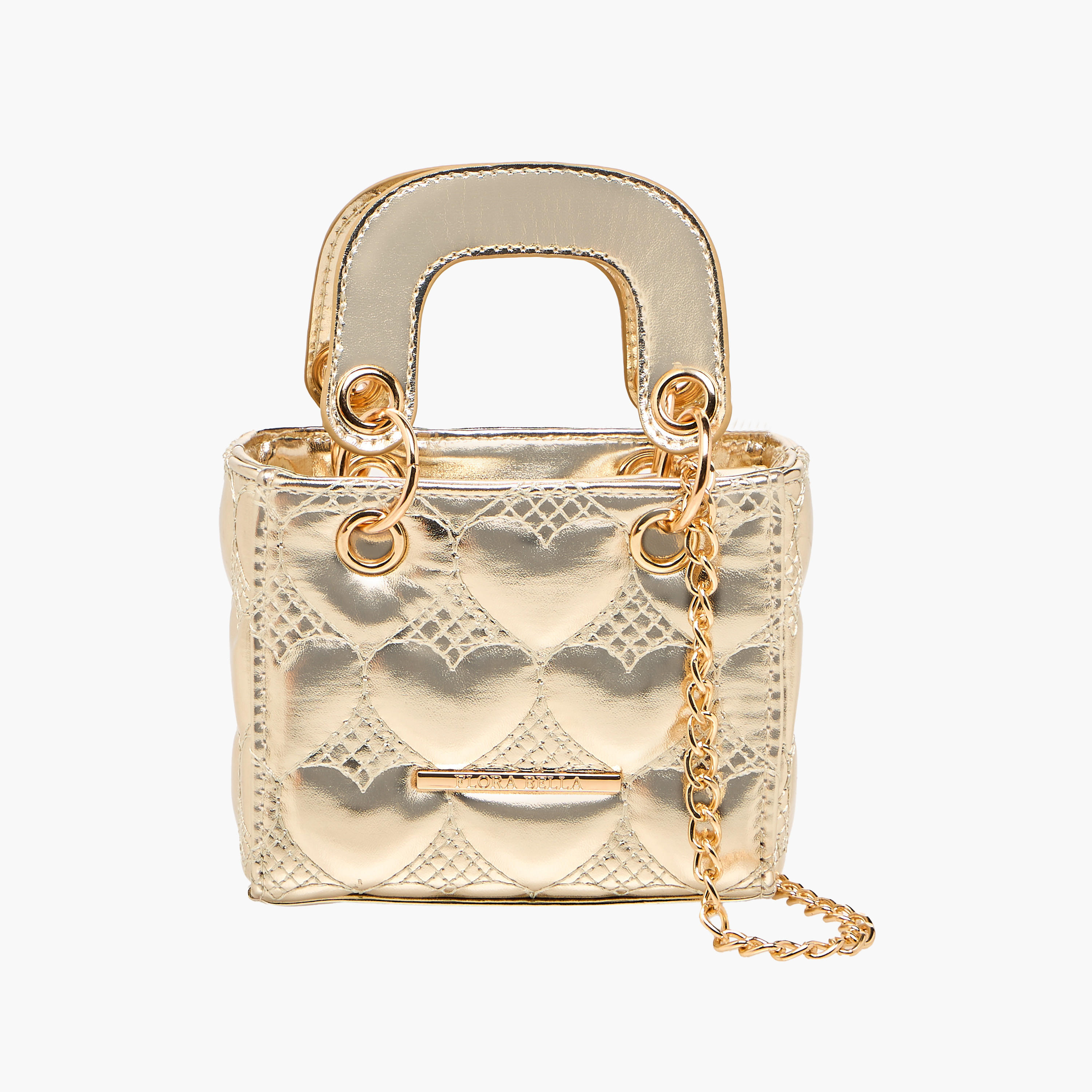 Flora Bella Heart Quilted Crossbody Bag with Chain Strap-girls-accessories-bags-image-1