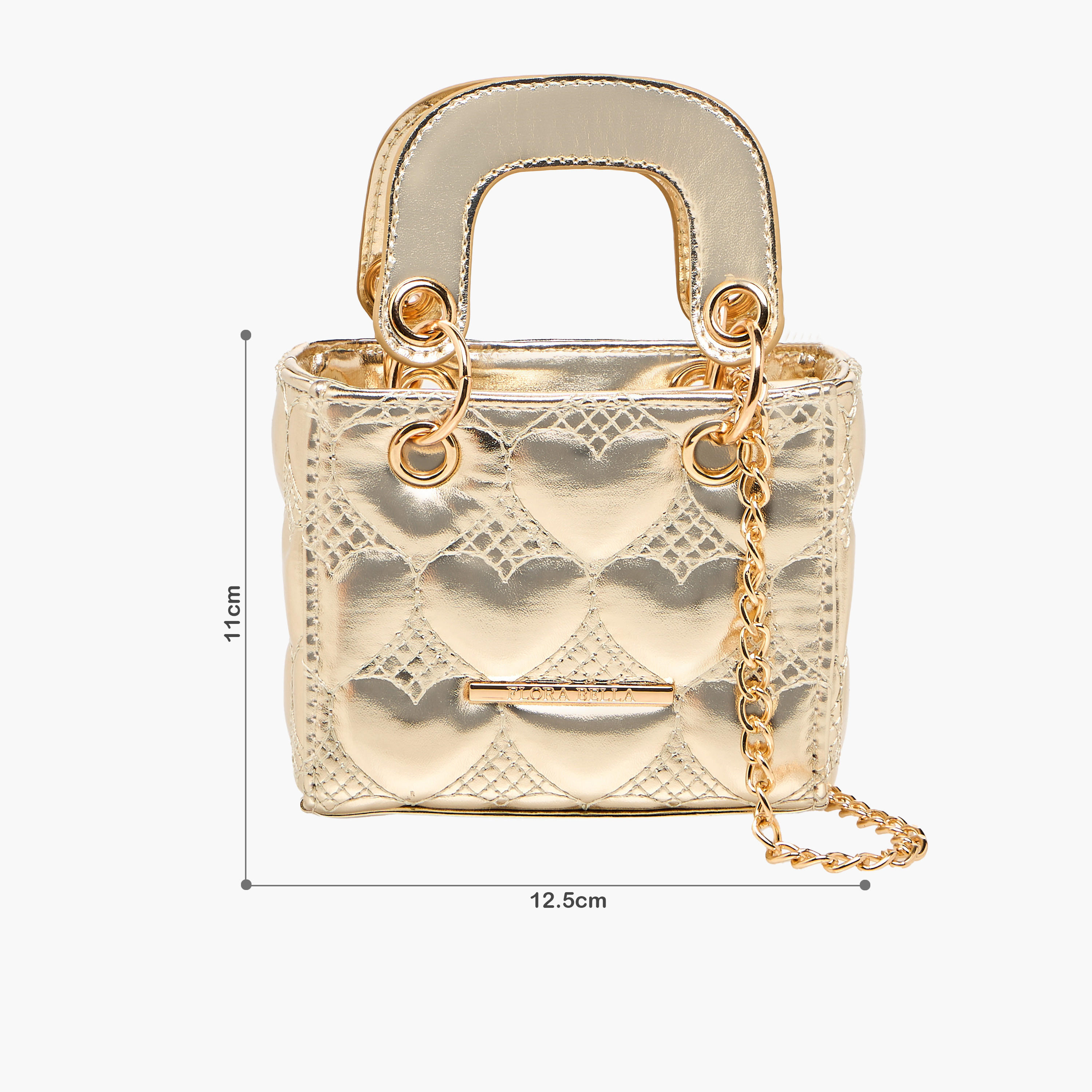 Flora Bella Heart Quilted Crossbody Bag with Chain Strap-girls-accessories-bags-image-2