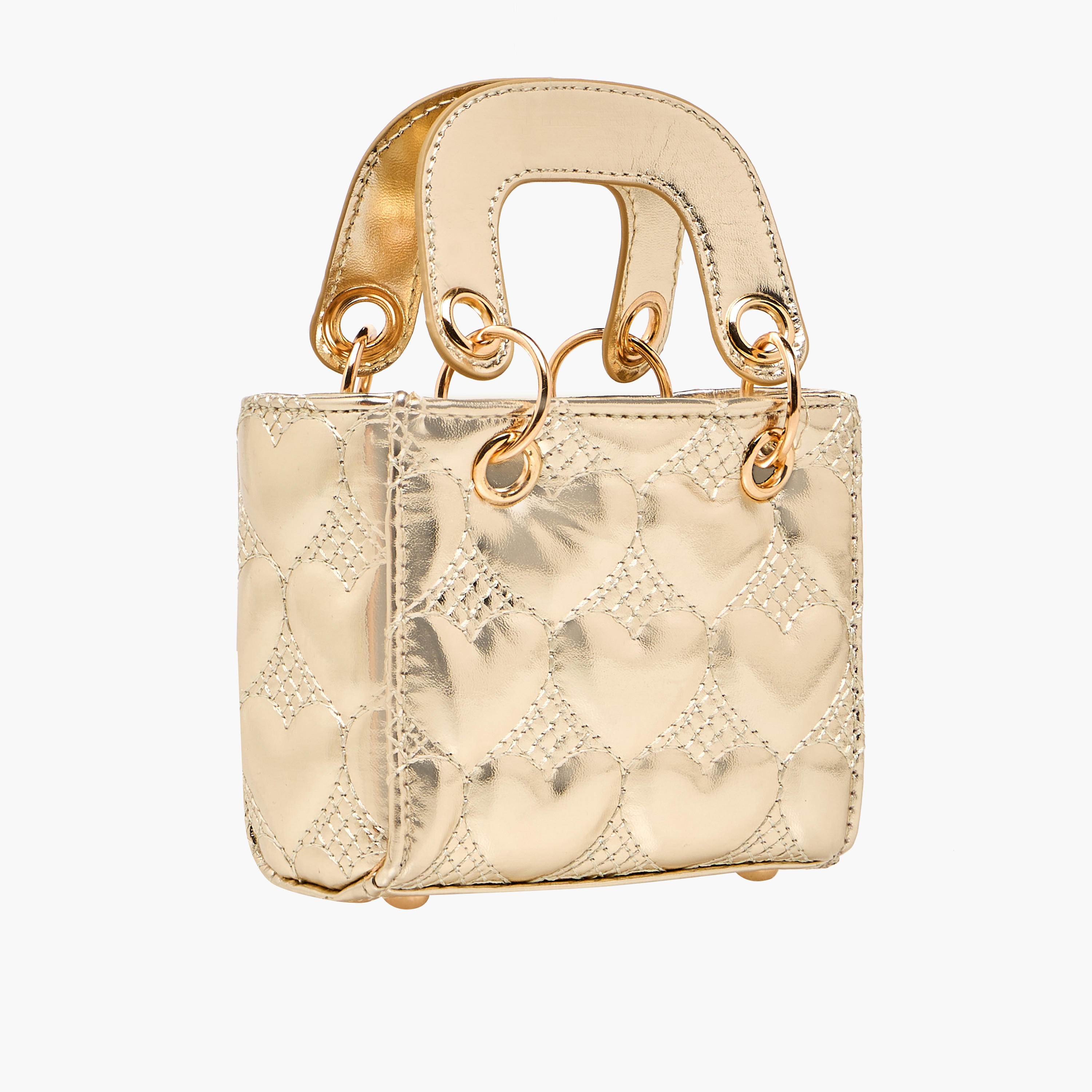 Flora Bella Heart Quilted Crossbody Bag with Chain Strap-girls-accessories-bags-image-4