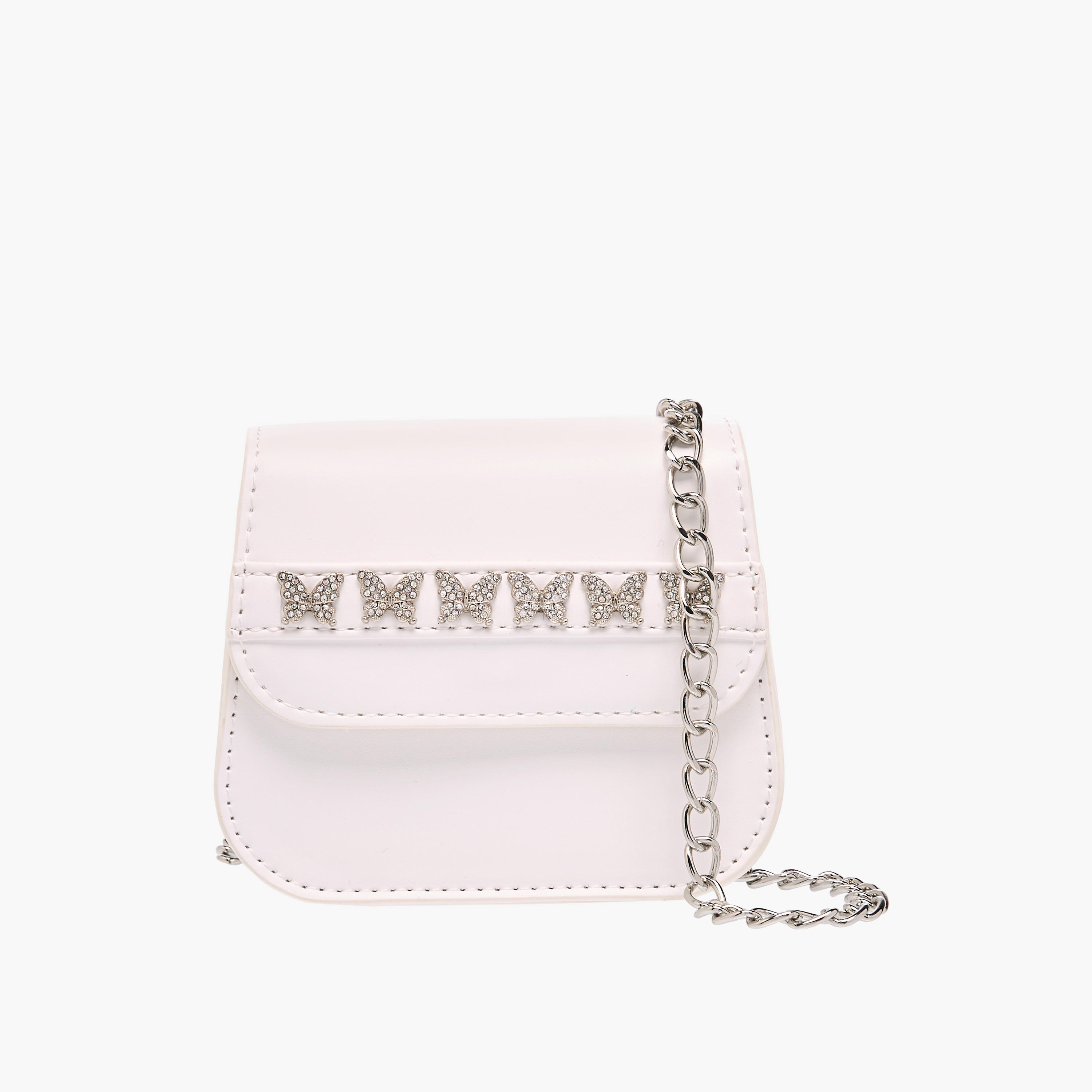 Flora Bella Butterfly Accent Crossbody Bag with Detachable Chain Strap and Flap Closure-girls-accessories-bags-image-1