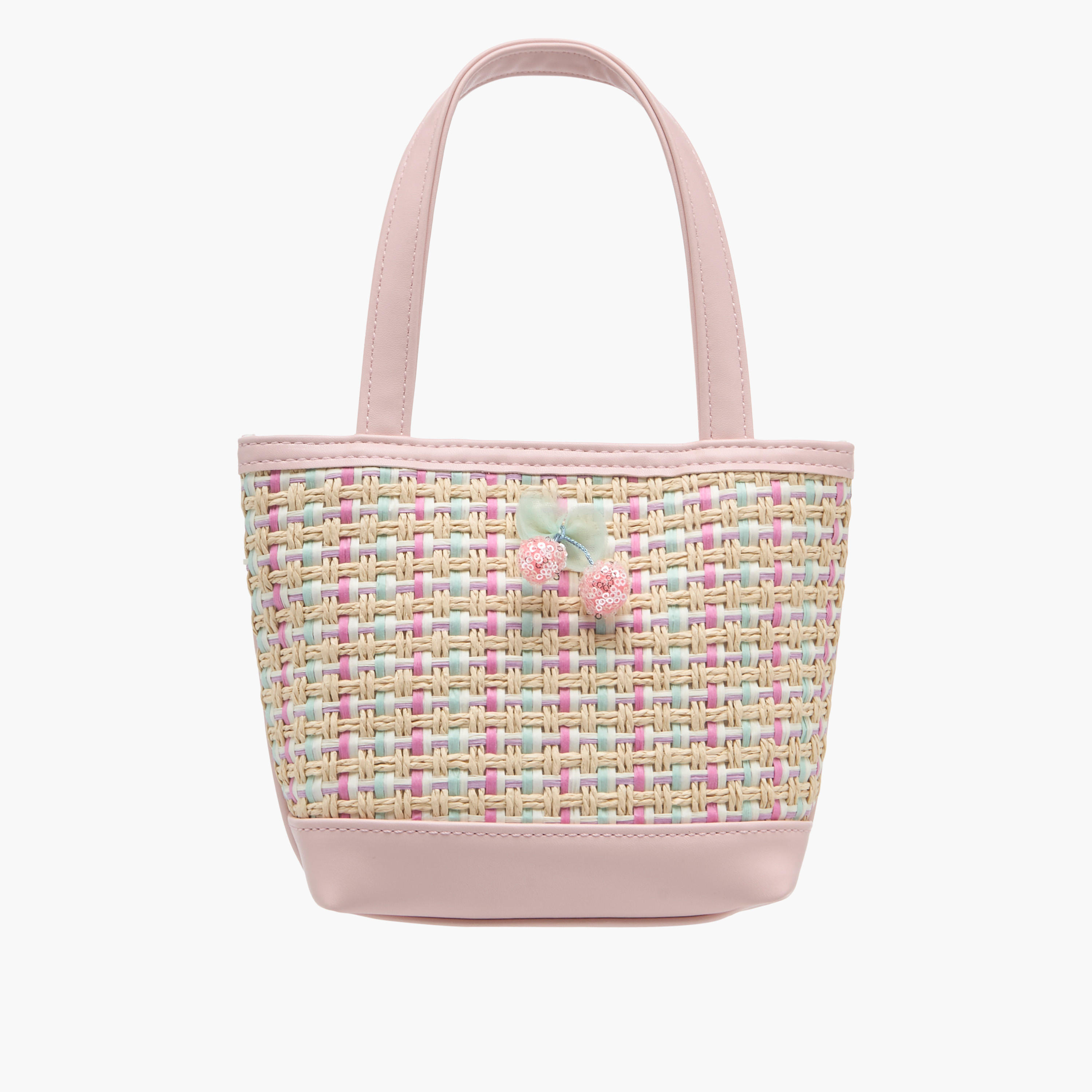 Flora Bella Textured Tote Bag with Double Handle and Snap Button Closure-girls-accessories-bags-image-1
