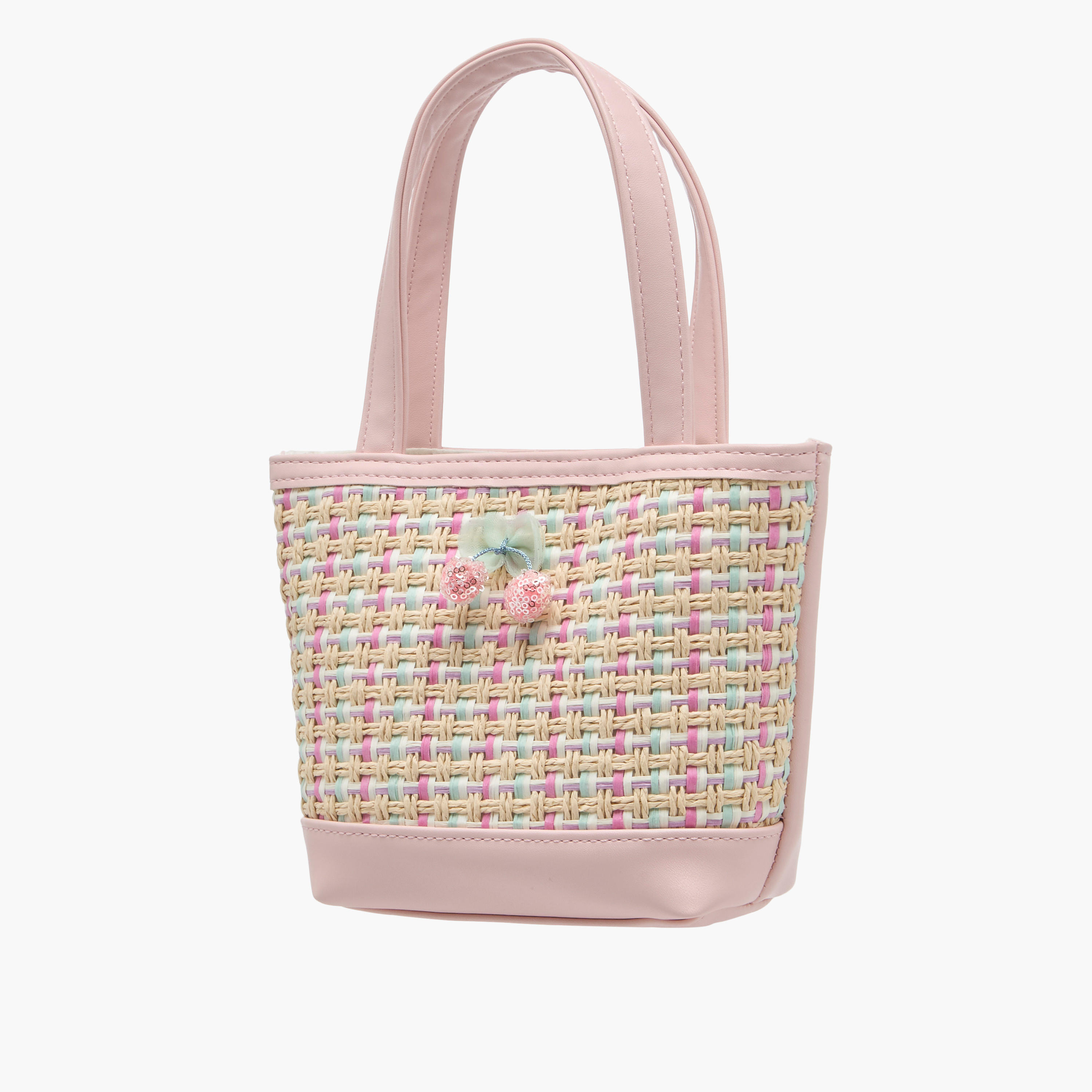 Flora Bella Textured Tote Bag with Double Handle and Snap Button Closure-girls-accessories-bags-image-2
