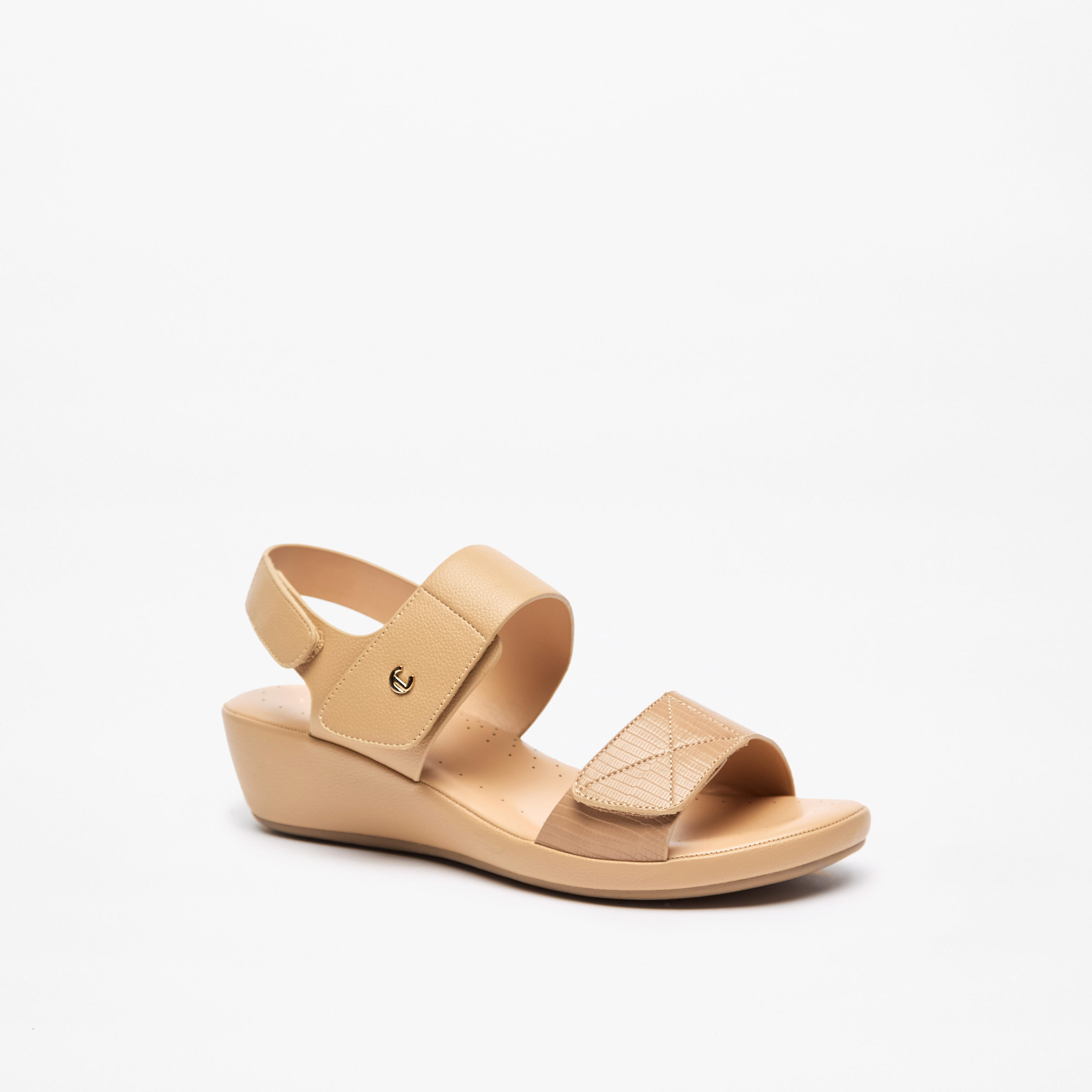 صندل مريح سهل الارتداء بارز الملمس بشريط إغلاق لاصق من لو كونفورت -women-shoes-sandals-heeled-image-7