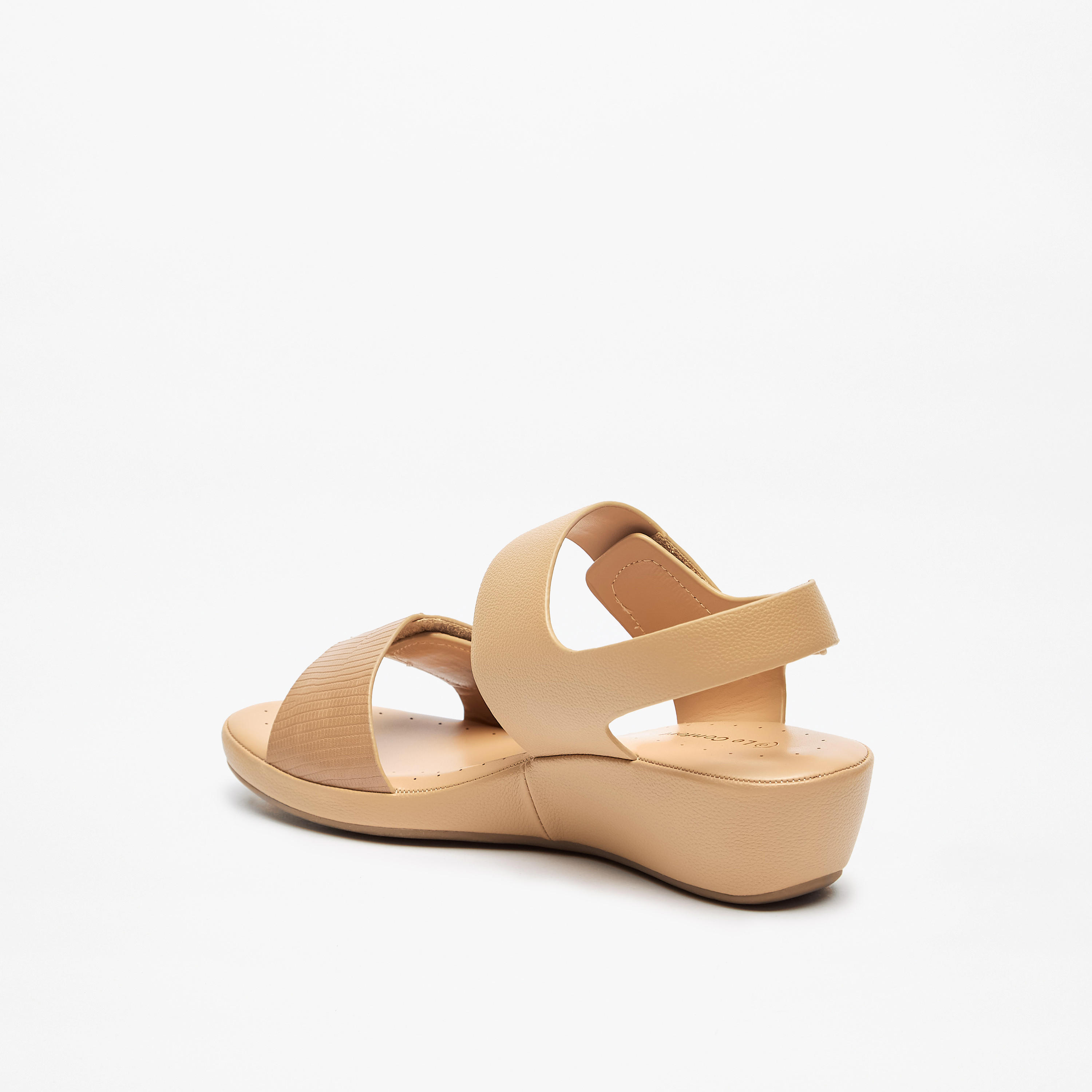 صندل مريح سهل الارتداء بارز الملمس بشريط إغلاق لاصق من لو كونفورت -women-shoes-sandals-heeled-image-8