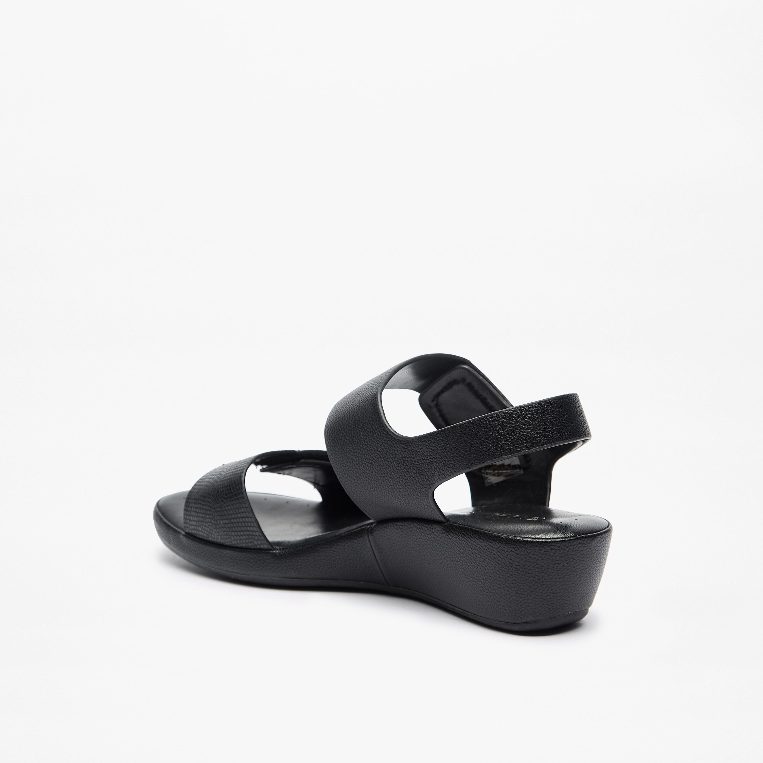 Le Confort Textured Slip-On Comfort Sandals with Hook and Loop Closure-women-shoes-sandals-heeled-image-2