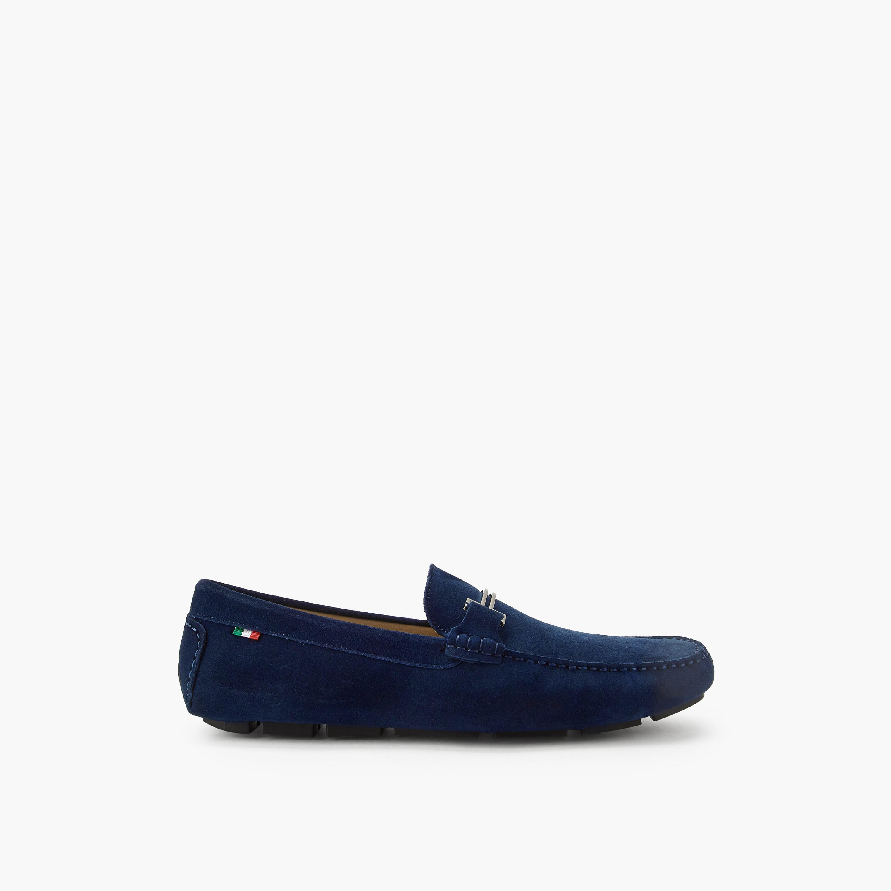 Renzo Ruganni Men Metallic Trim Suede Leather Moccasins-men-shoes-loafersandmoccasins-image-3