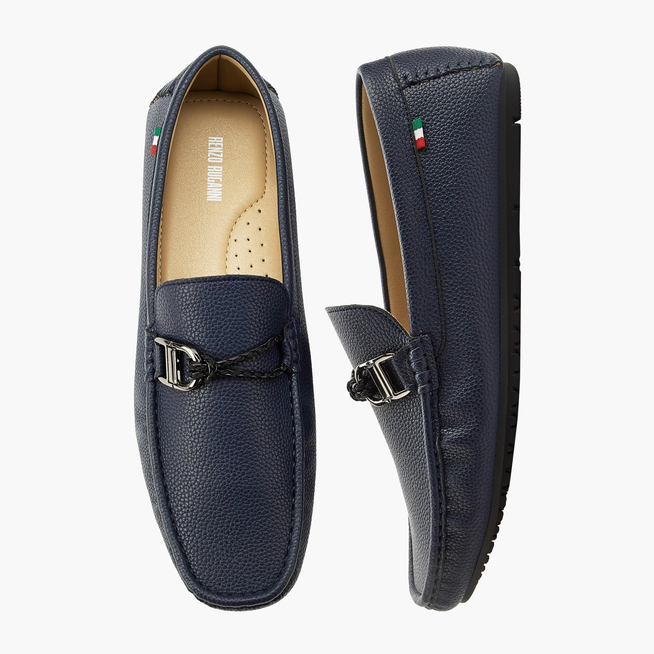 Renzo Ruganni Men Textured Lightweight Moccasins-men-shoes-loafersandmoccasins-image-1