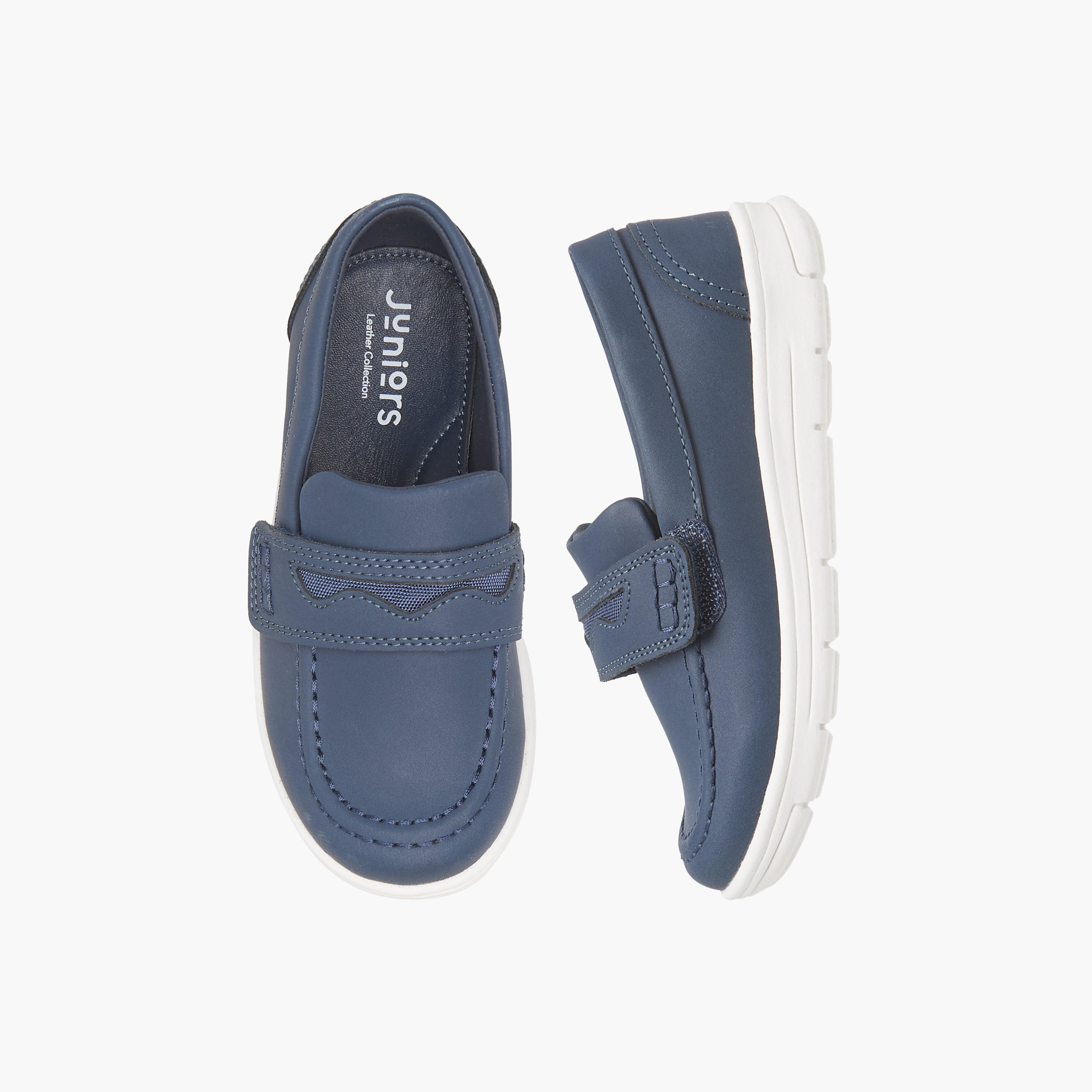 Juniors Solid Slip-On Loafers-boys-shoes-loafers-image-1