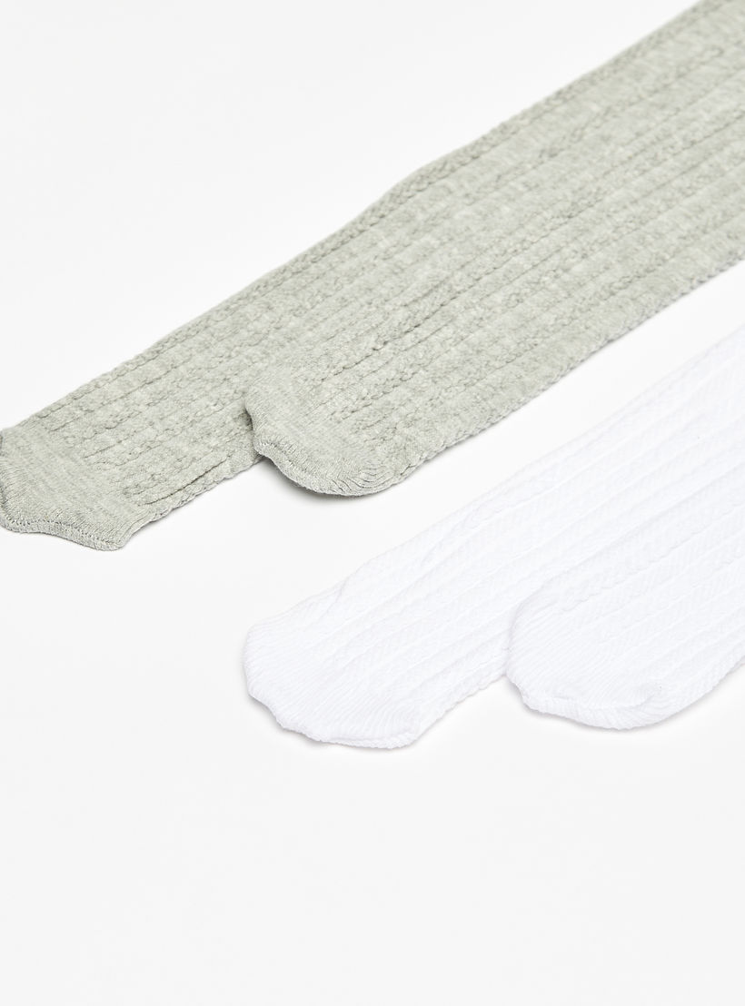 جوارب طويلة بارزة الملمس من ليتل ميسي - طقم من قطعتين-girls-accessories-socks-image-5