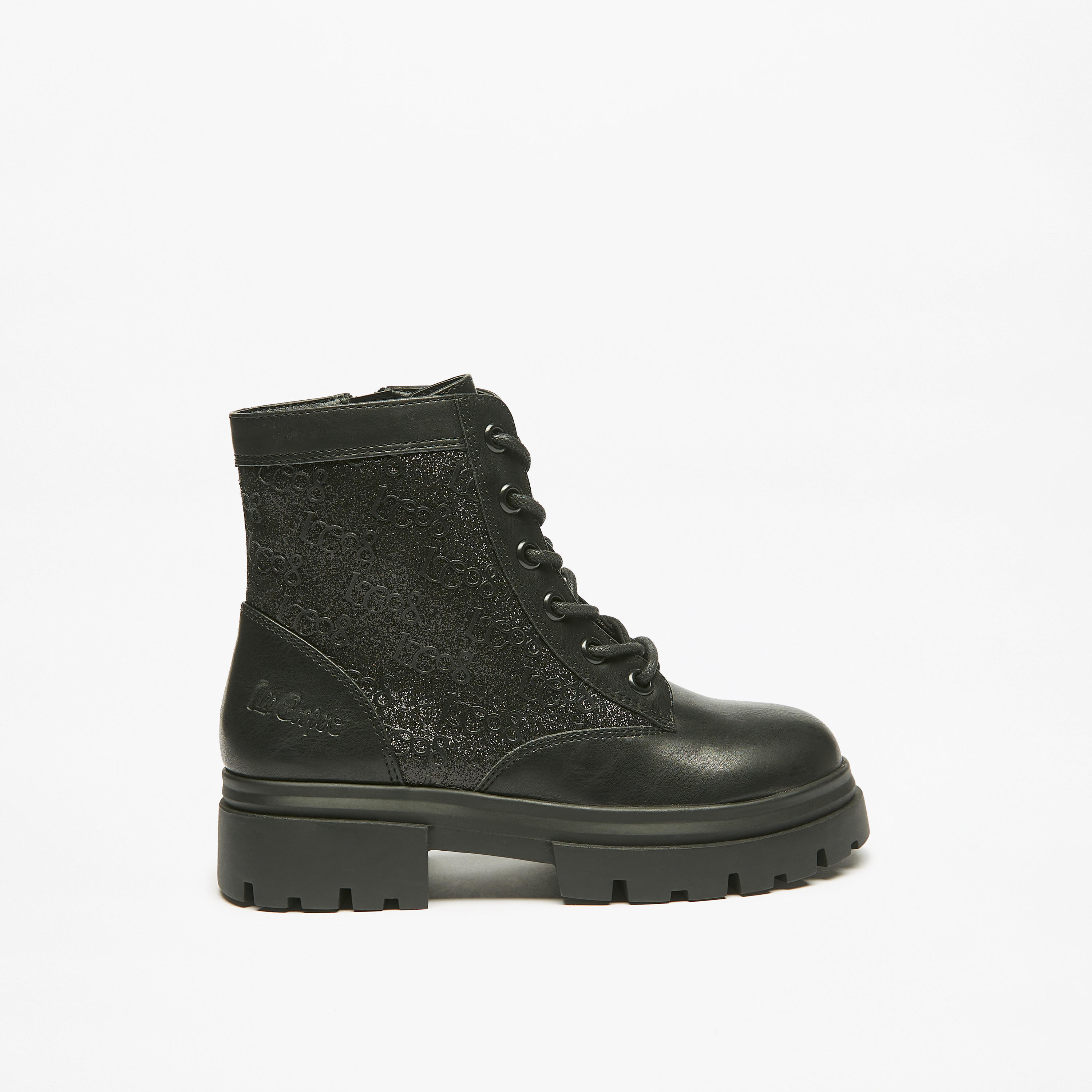 Lee Cooper Girls' Logo Detail Lace-Up High Cut Boots-girls-shoes-boots-image-5