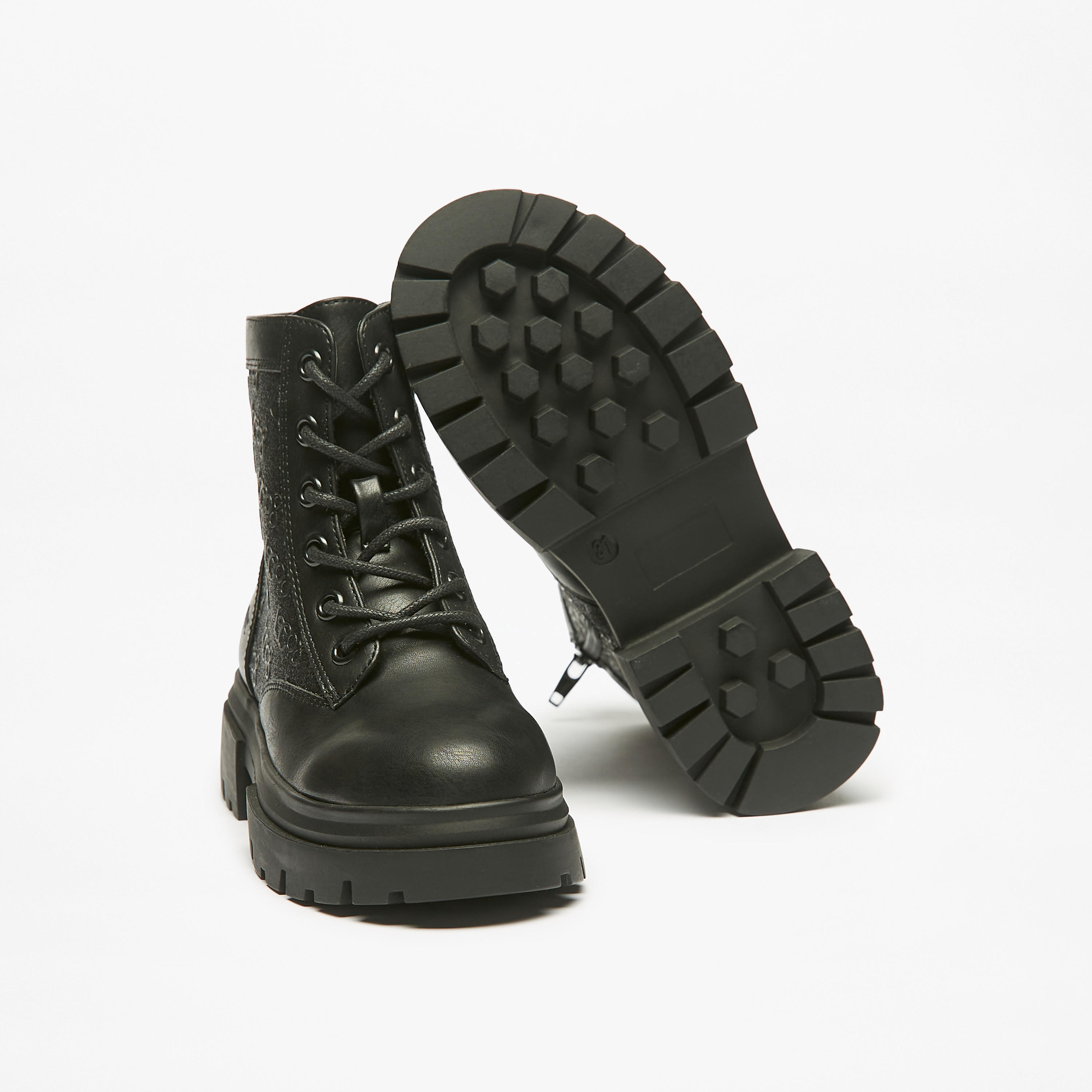 حذاء طويل مزيّن برباط من لي كوبر-girls-shoes-boots-image-6