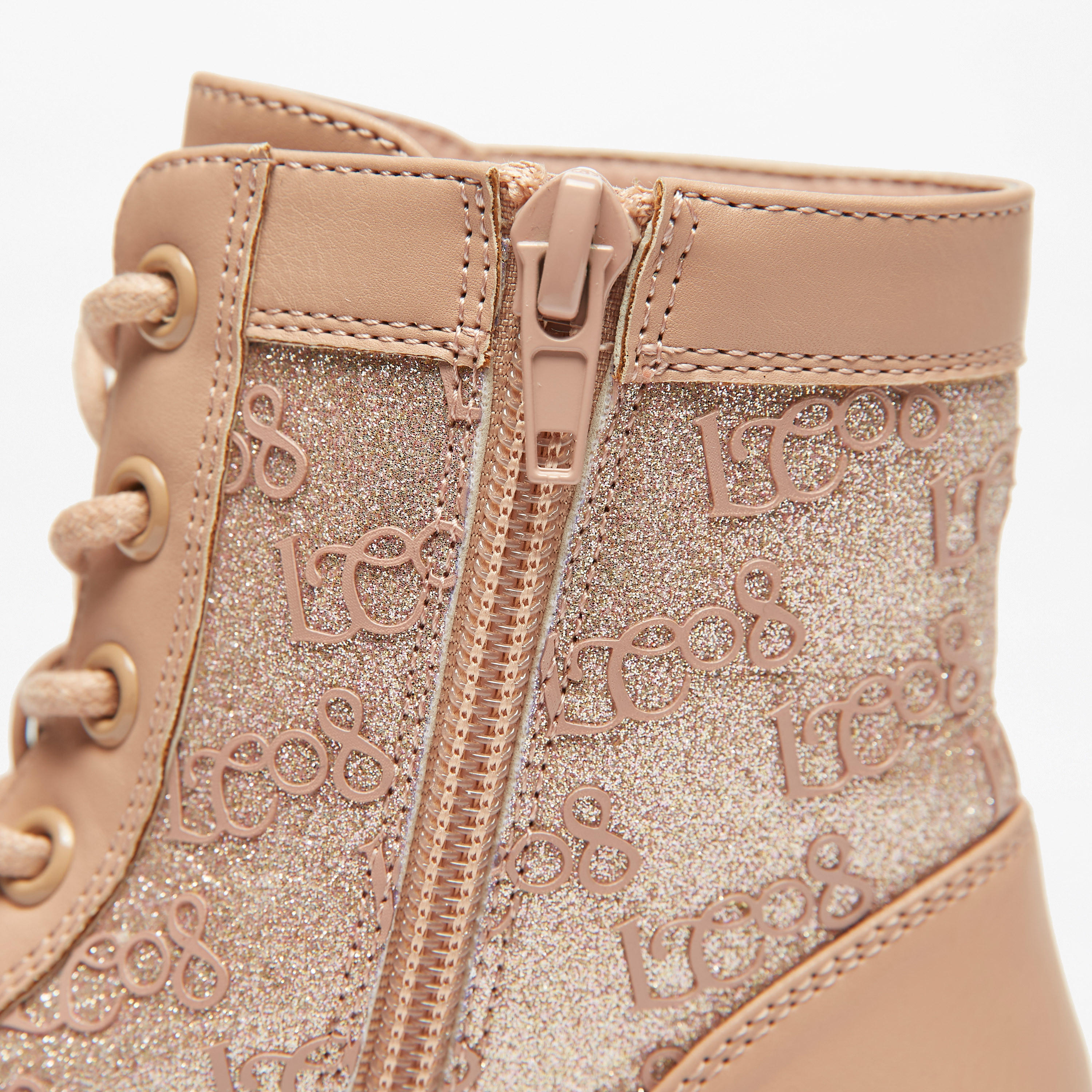 Lee Cooper Girls' Logo Detail Lace-Up High Cut Boots-girls-shoes-boots-image-3