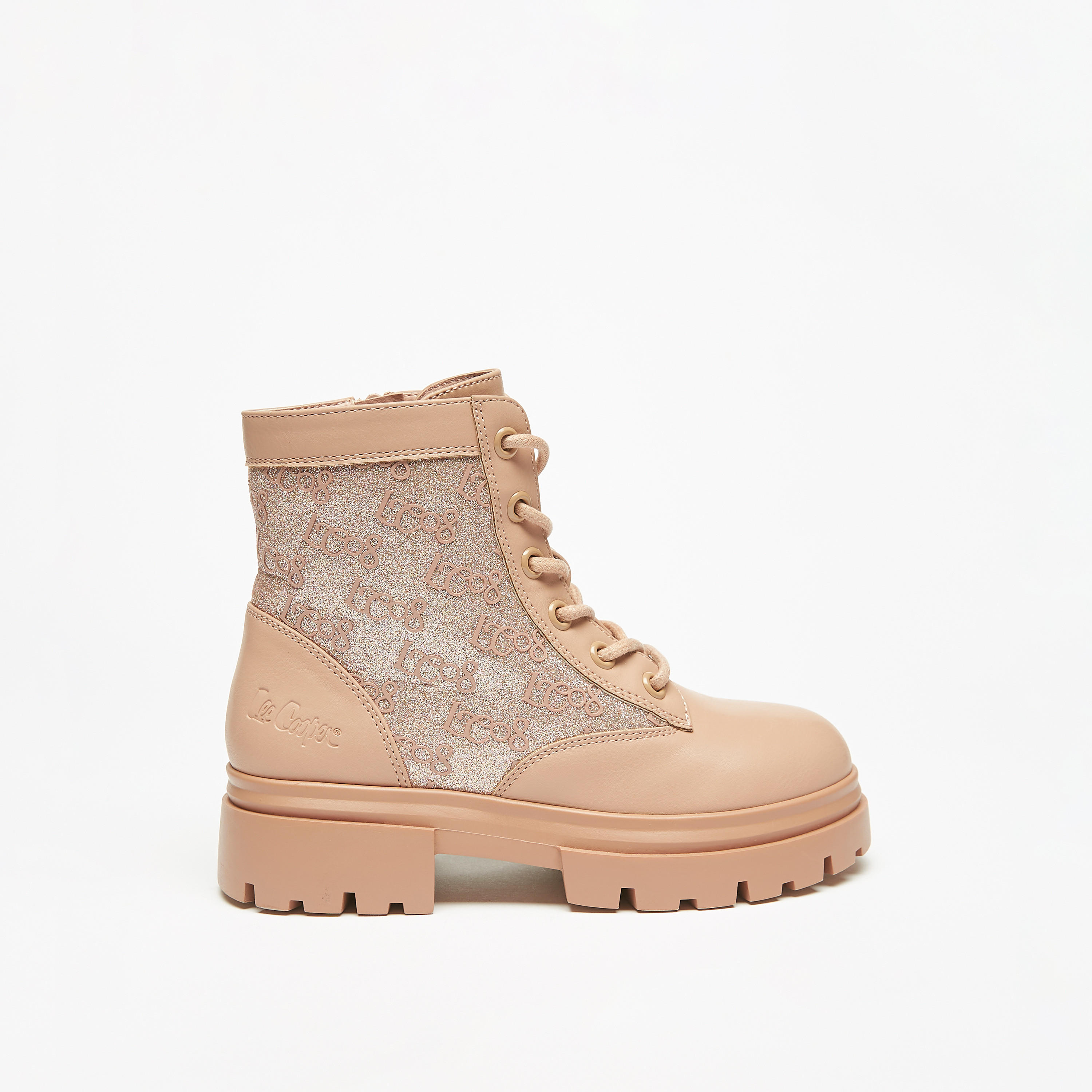 Lee Cooper Girls' Logo Detail Lace-Up High Cut Boots-girls-shoes-boots-image-5