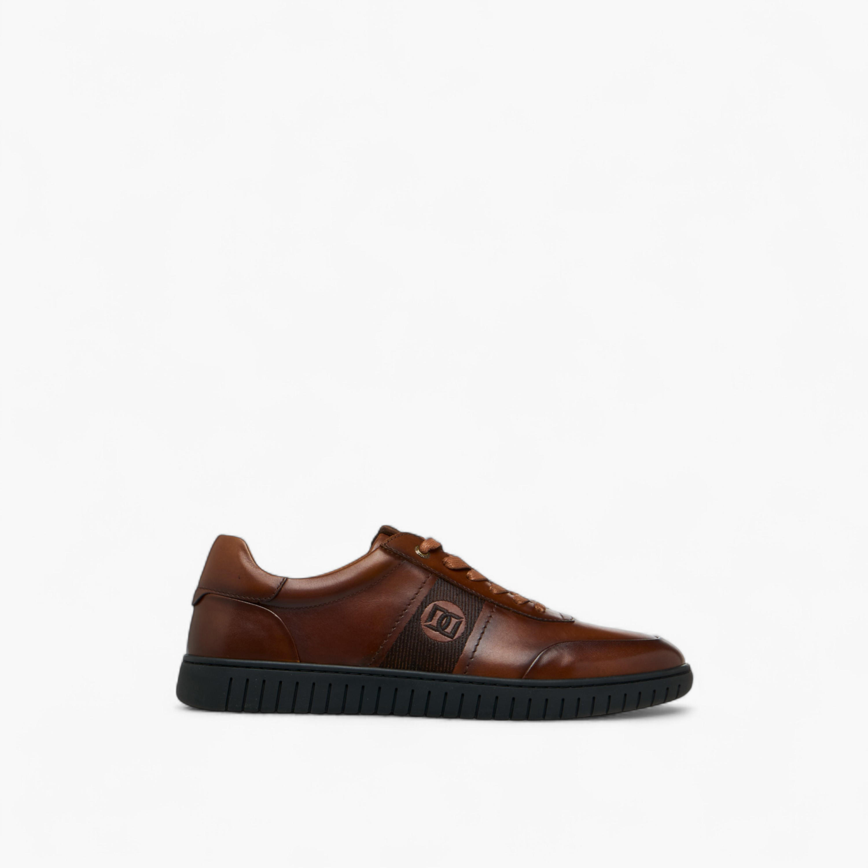 Duchini Men's Leather Logo Embroidered Lace-Up Sneakers-men-shoes-sneakers-image-3