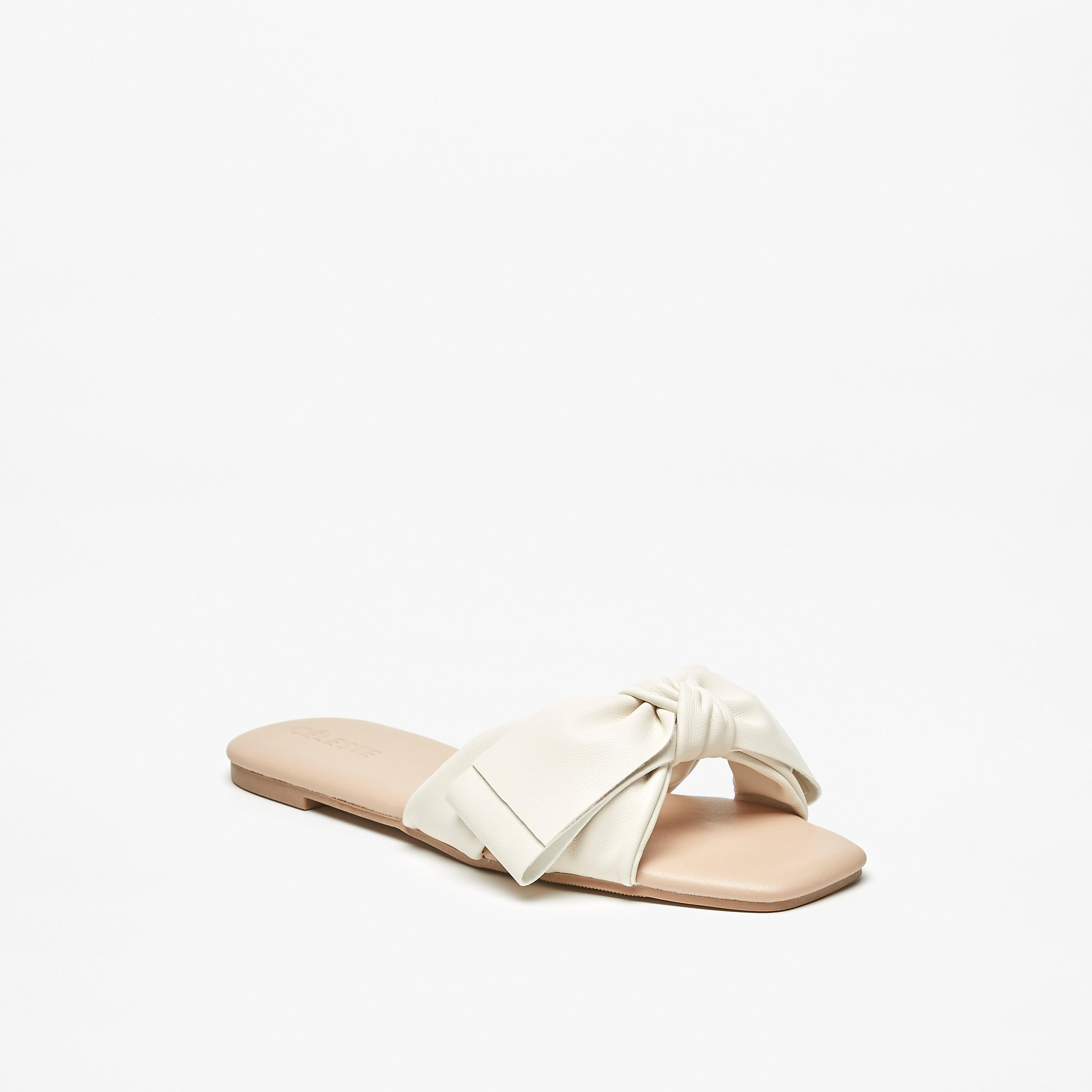 Celeste Women's Bow Accent Slip-On Flat Sandals-women-shoes-flats-sandals-image-1