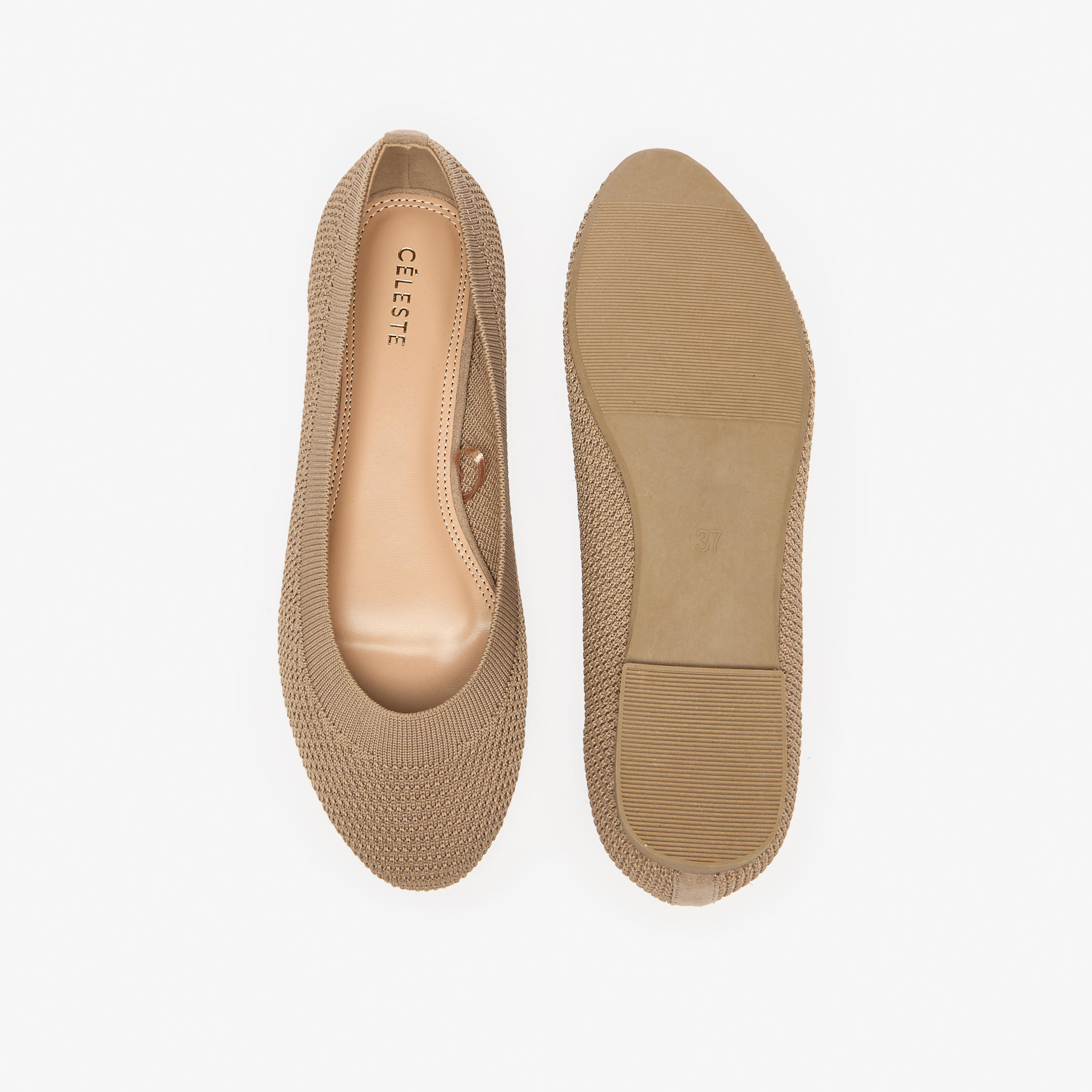 حذاء باليرينا سهل الارتداء وبارز الملمس بمقدّمة مستديرة للنساء من سيليست-women-shoes-flats-ballerinas-image-9