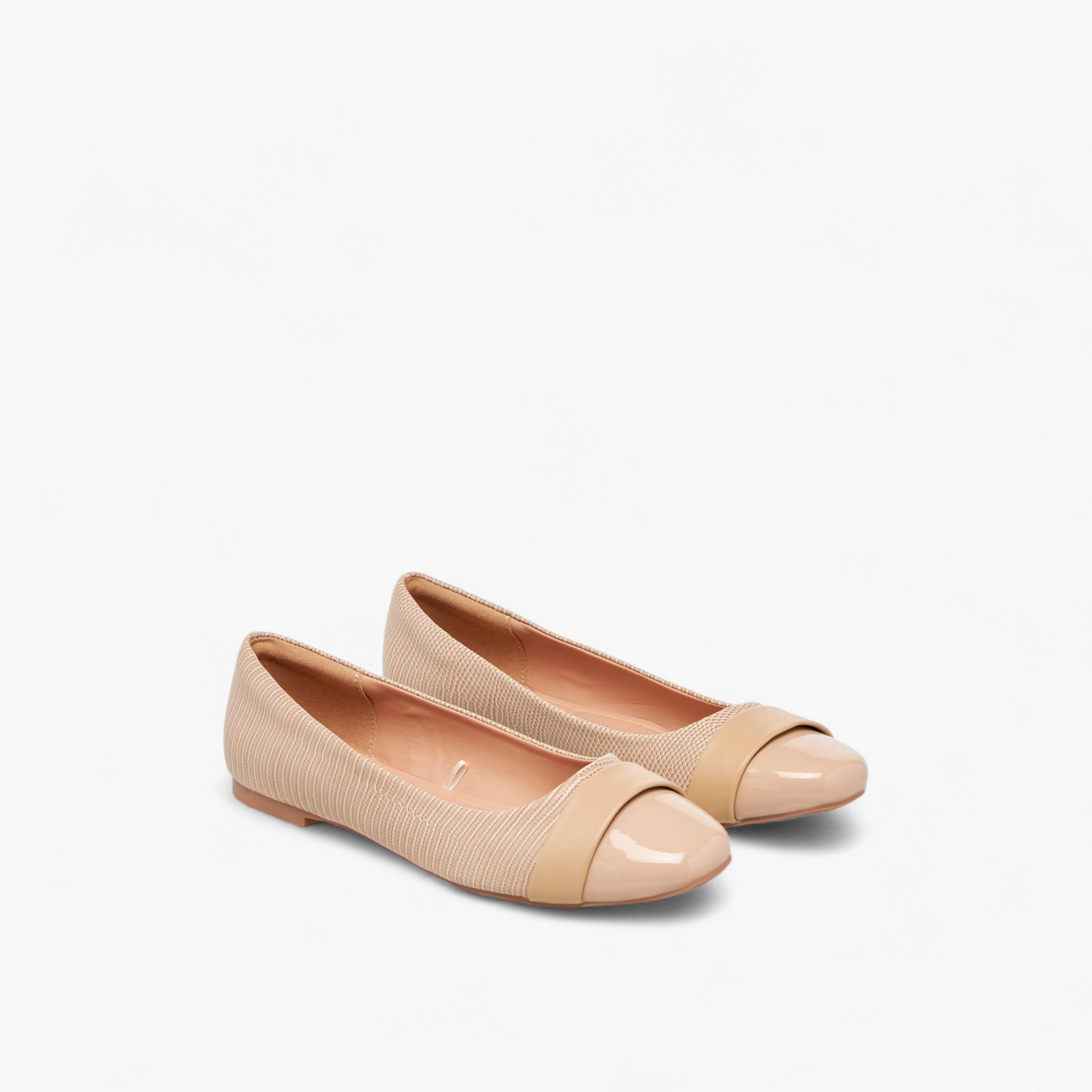 Celeste Women's Textured Round Toe Ballerina Shoes-women-shoes-flats-ballerinas-image-1