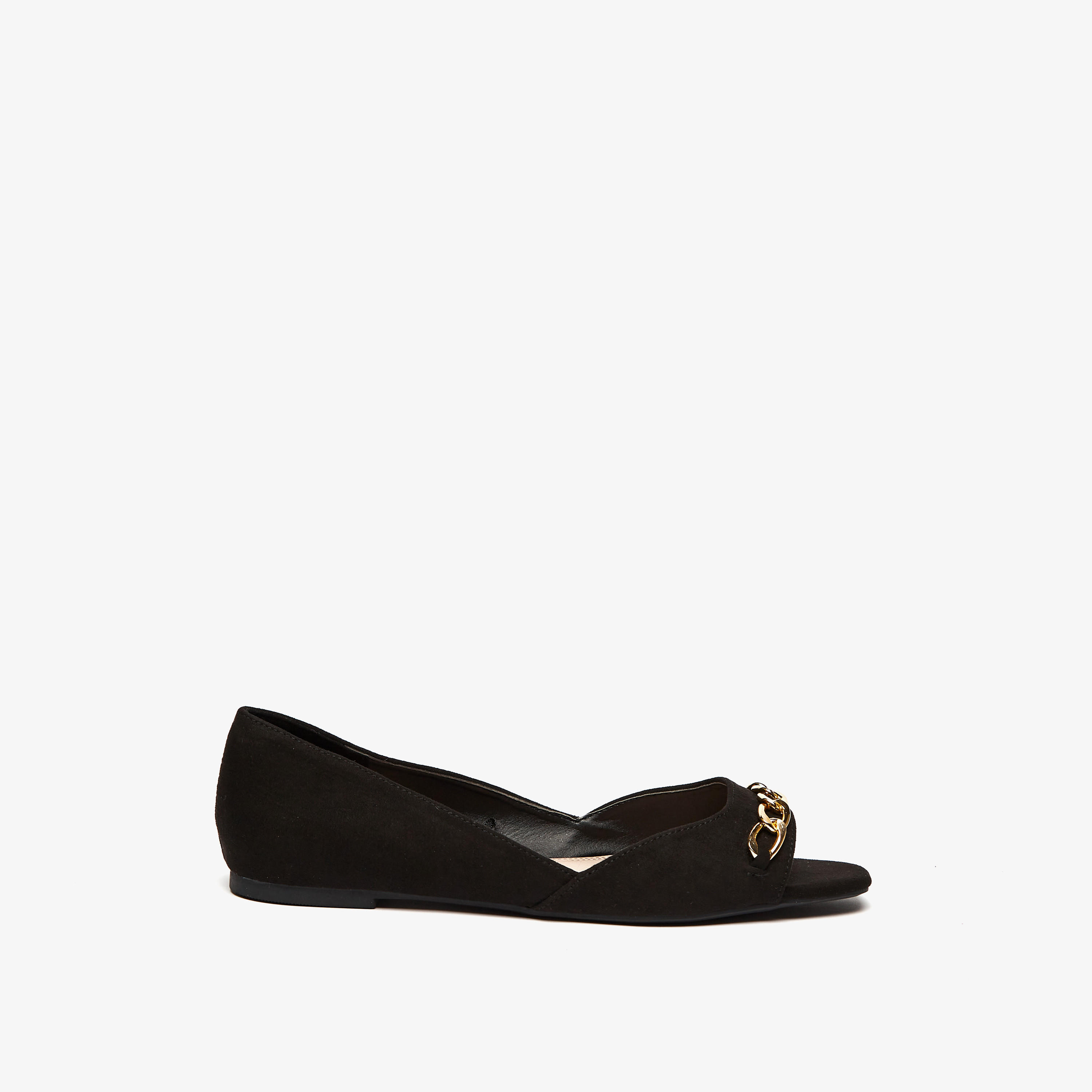 Celeste Women's Peep Toe Shoes with Chain Detail-women-shoes-flats-sandals-image-2