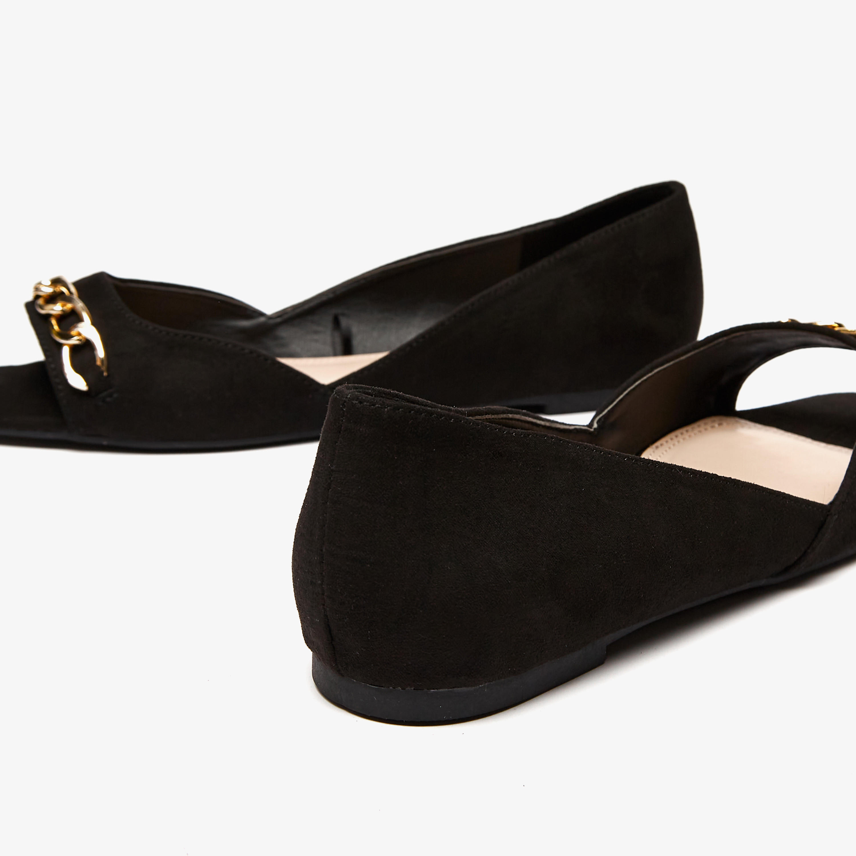 Celeste Women's Peep Toe Shoes with Chain Detail-women-shoes-flats-sandals-image-4