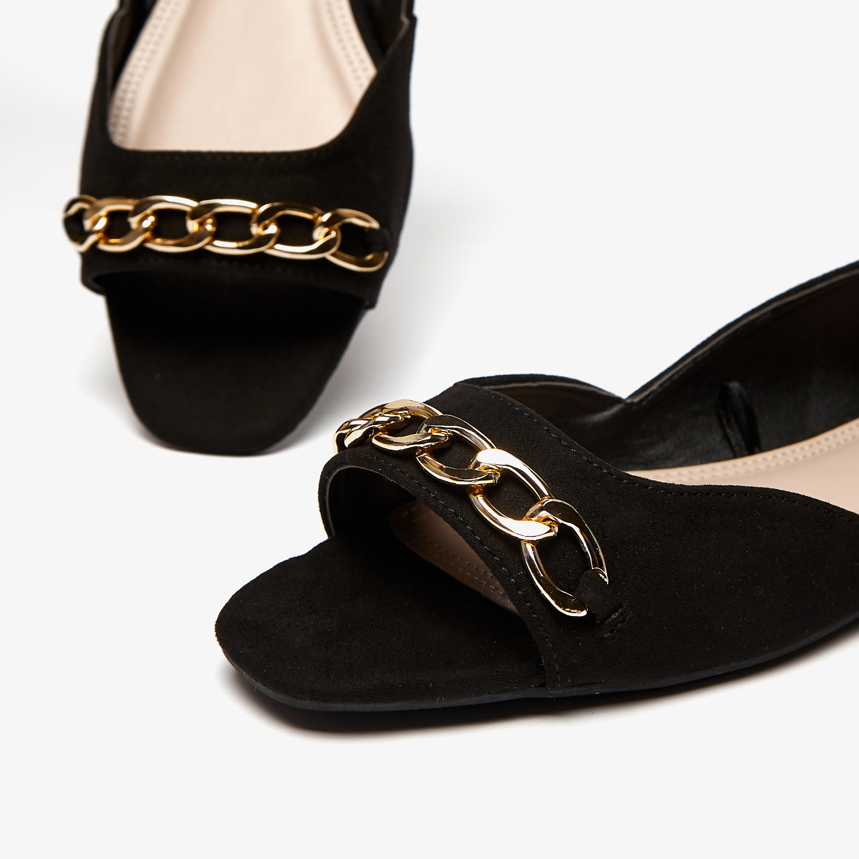 Celeste Women's Peep Toe Shoes with Chain Detail-women-shoes-flats-sandals-image-6