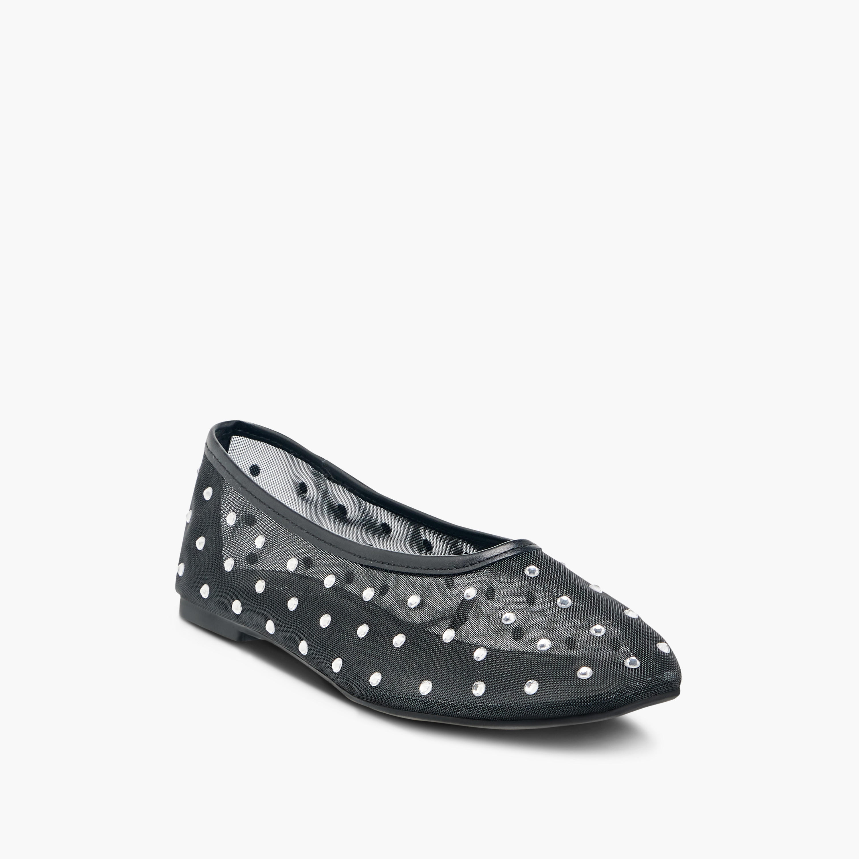 حذاء باليرينا مرصع سهل الارتداء للنساء من سيليست-women-shoes-flats-ballerinas-image-2