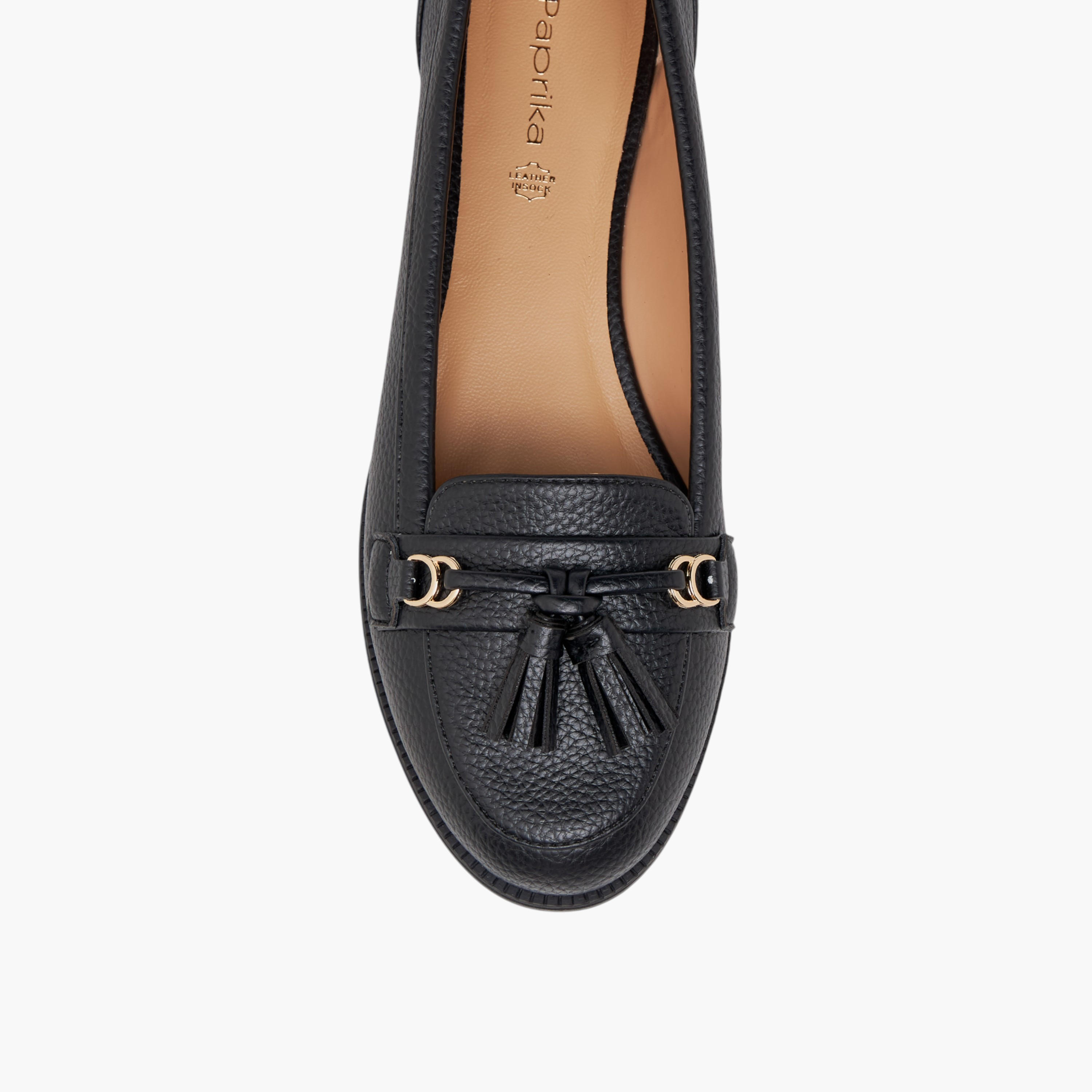 Paprika Textured Slip-On Loafers with Tassel Detail-women-shoes-loafersandmoccasins-image-4