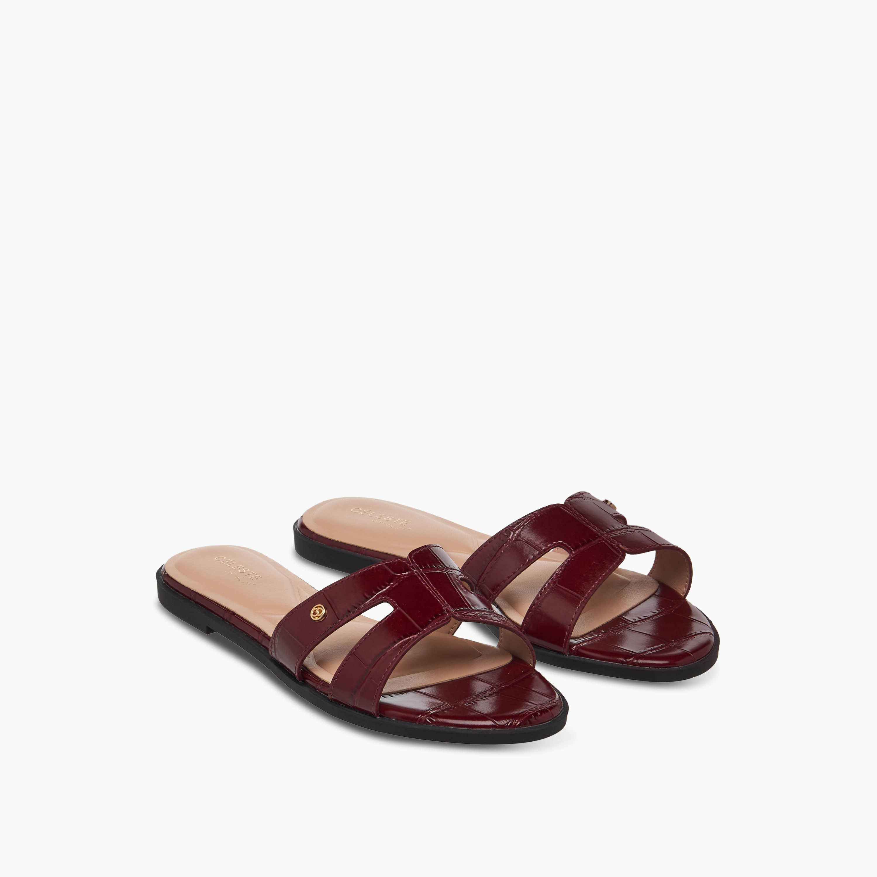 Celeste Women Animal Textured Slip-On Sandals-women-shoes-flats-sandals-image-1