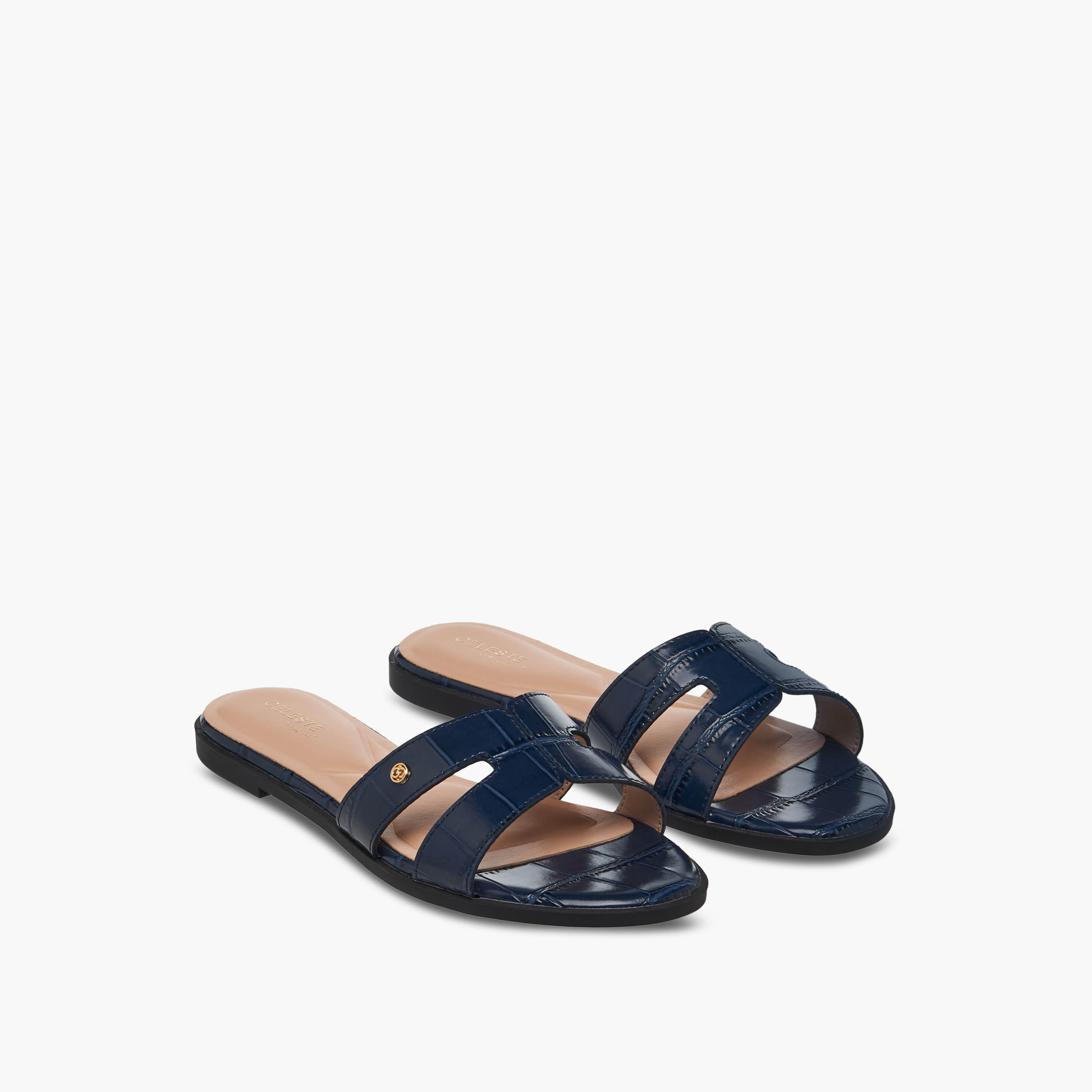 Celeste Women Animal Textured Slip-On Sandals-women-shoes-flats-sandals-image-1