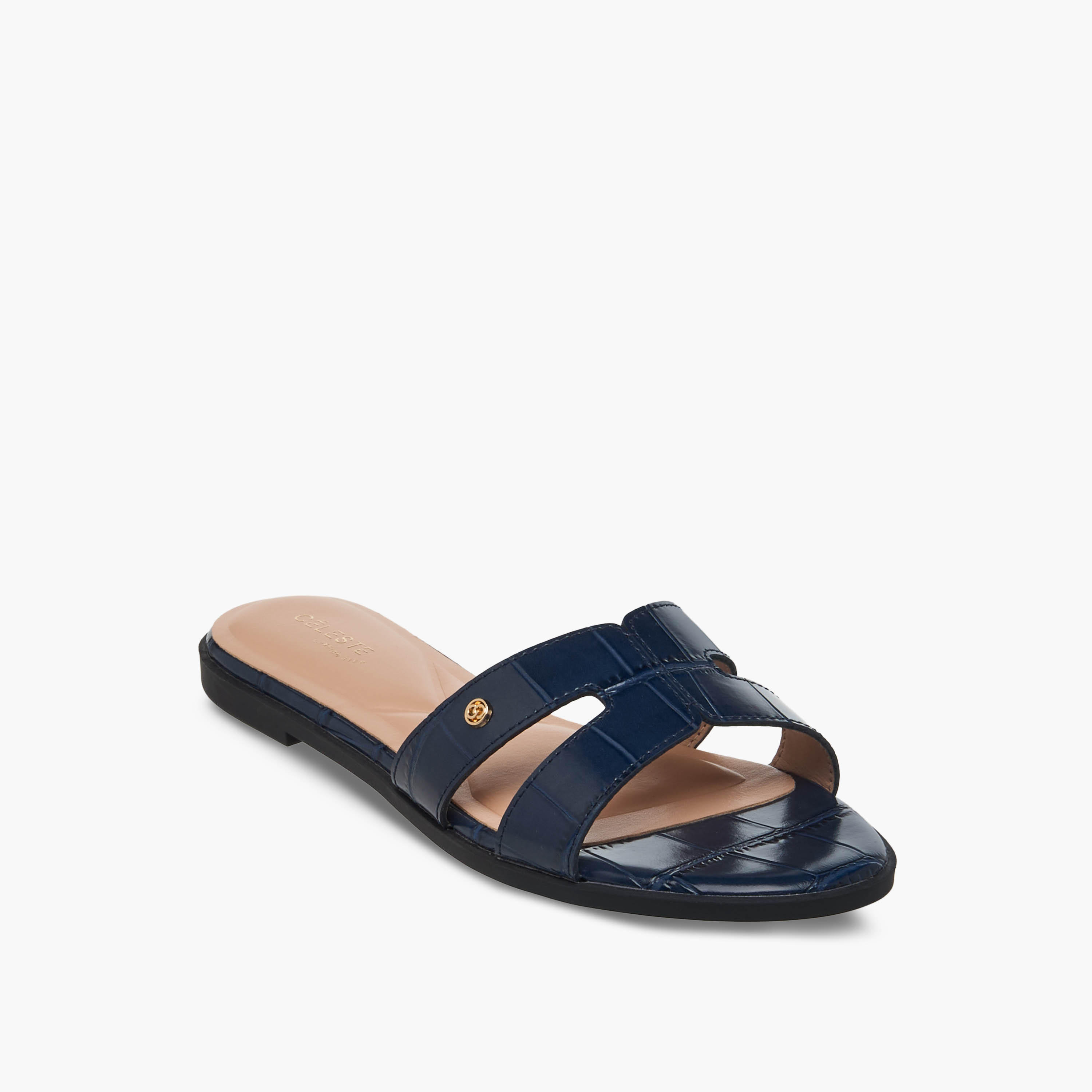 Celeste Women Animal Textured Slip-On Sandals-women-shoes-flats-sandals-image-2