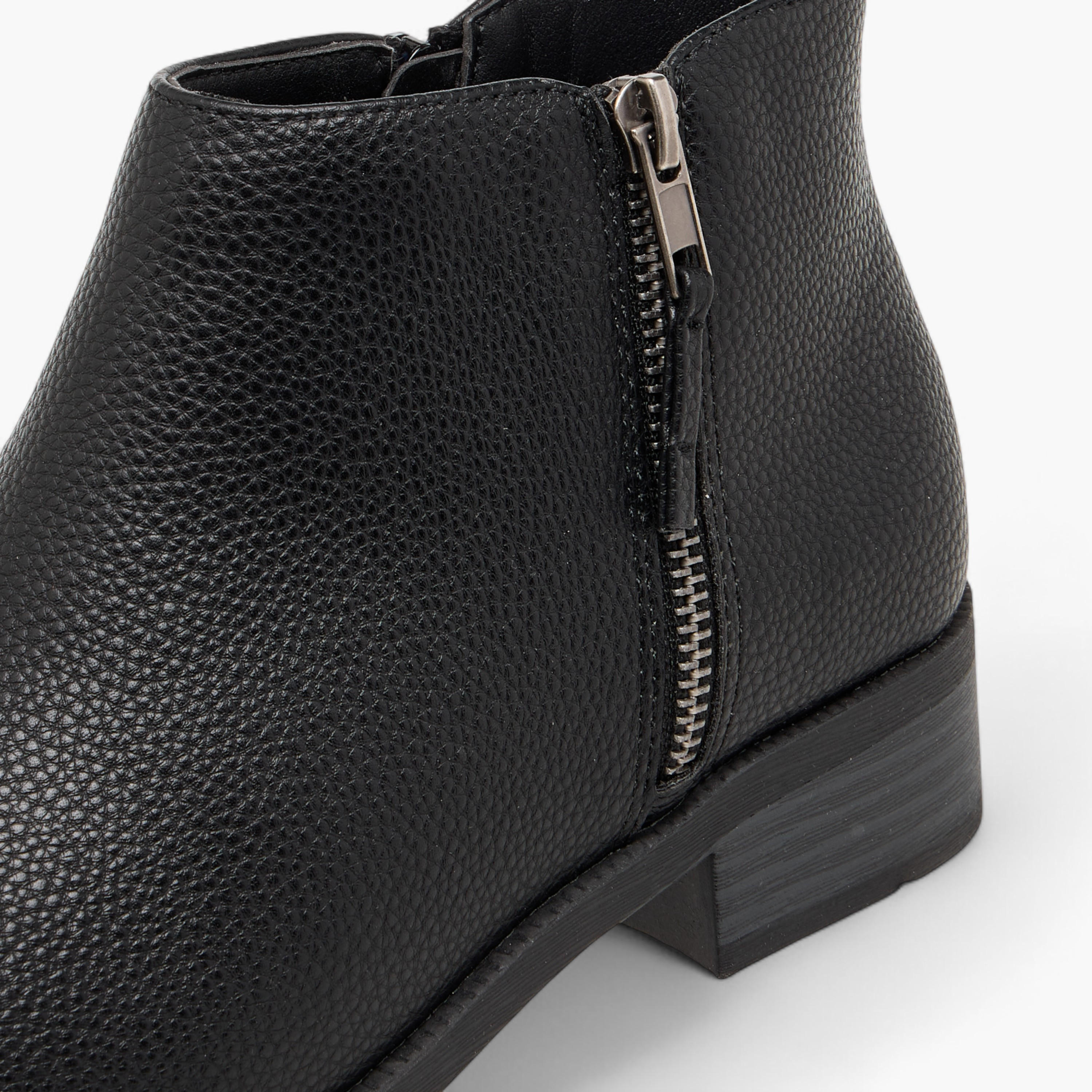 Flora Bella Solid Ankle Boots with Zip Closure-women-shoes-boots-image-4
